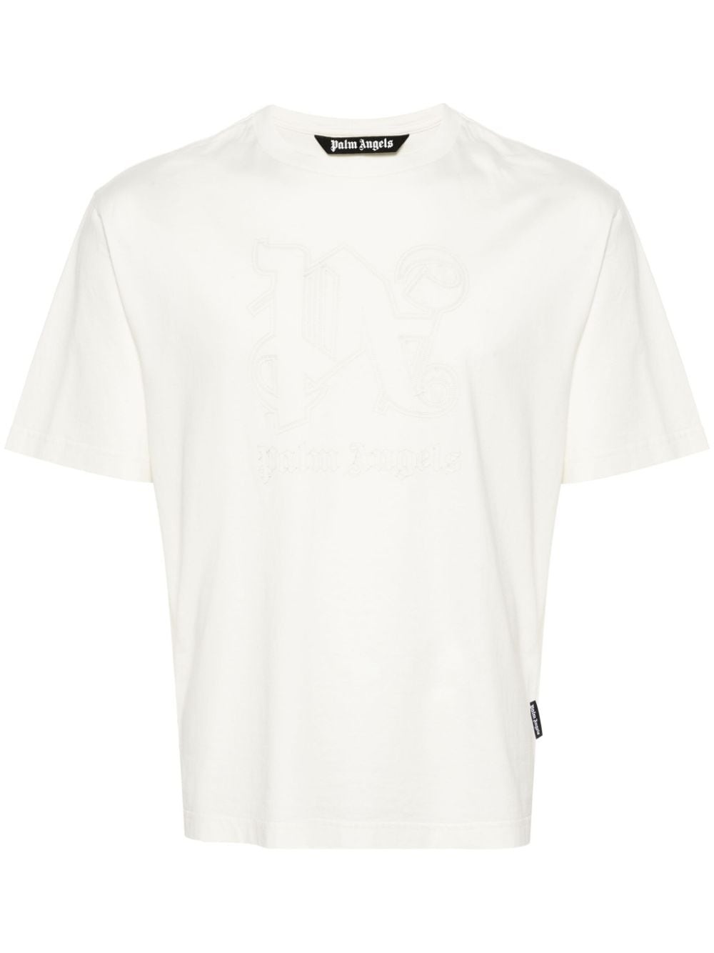 monogram-embroidered cotton T-shirt - 1