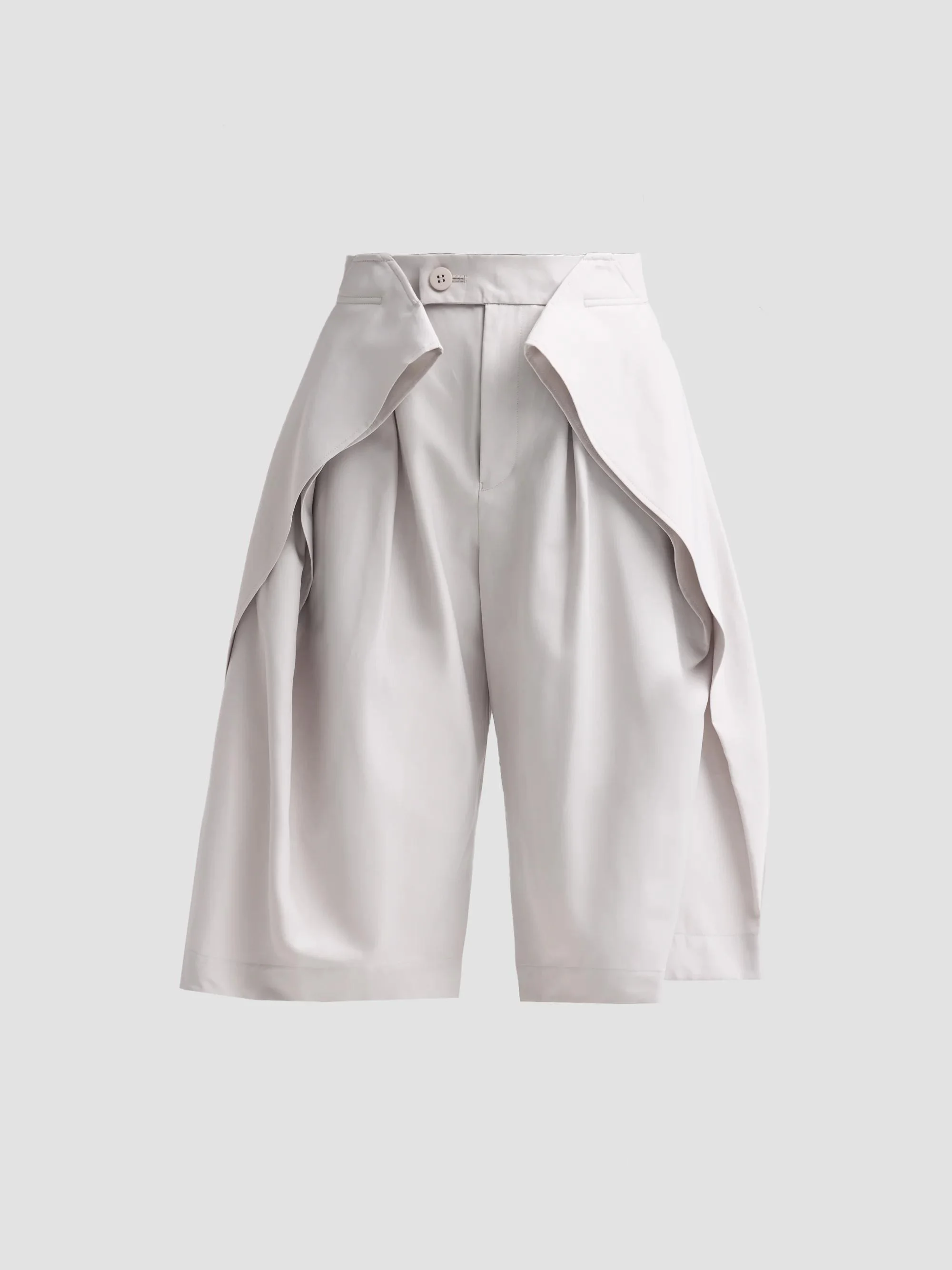 Women's Fluttering Cotton-Blend Shorts - Light Gray - 1