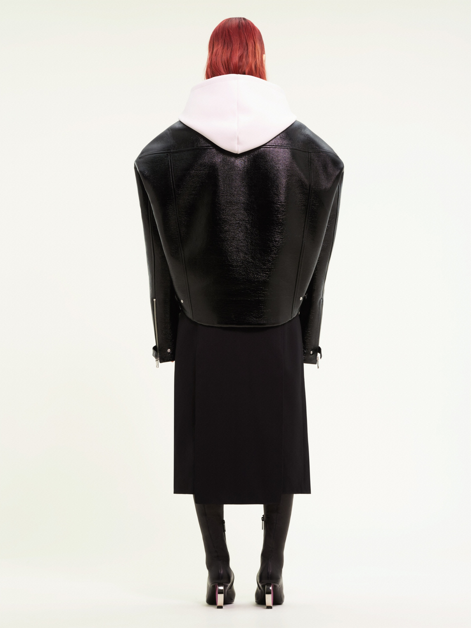 COCOON VINYL BIKER JACKET - 4