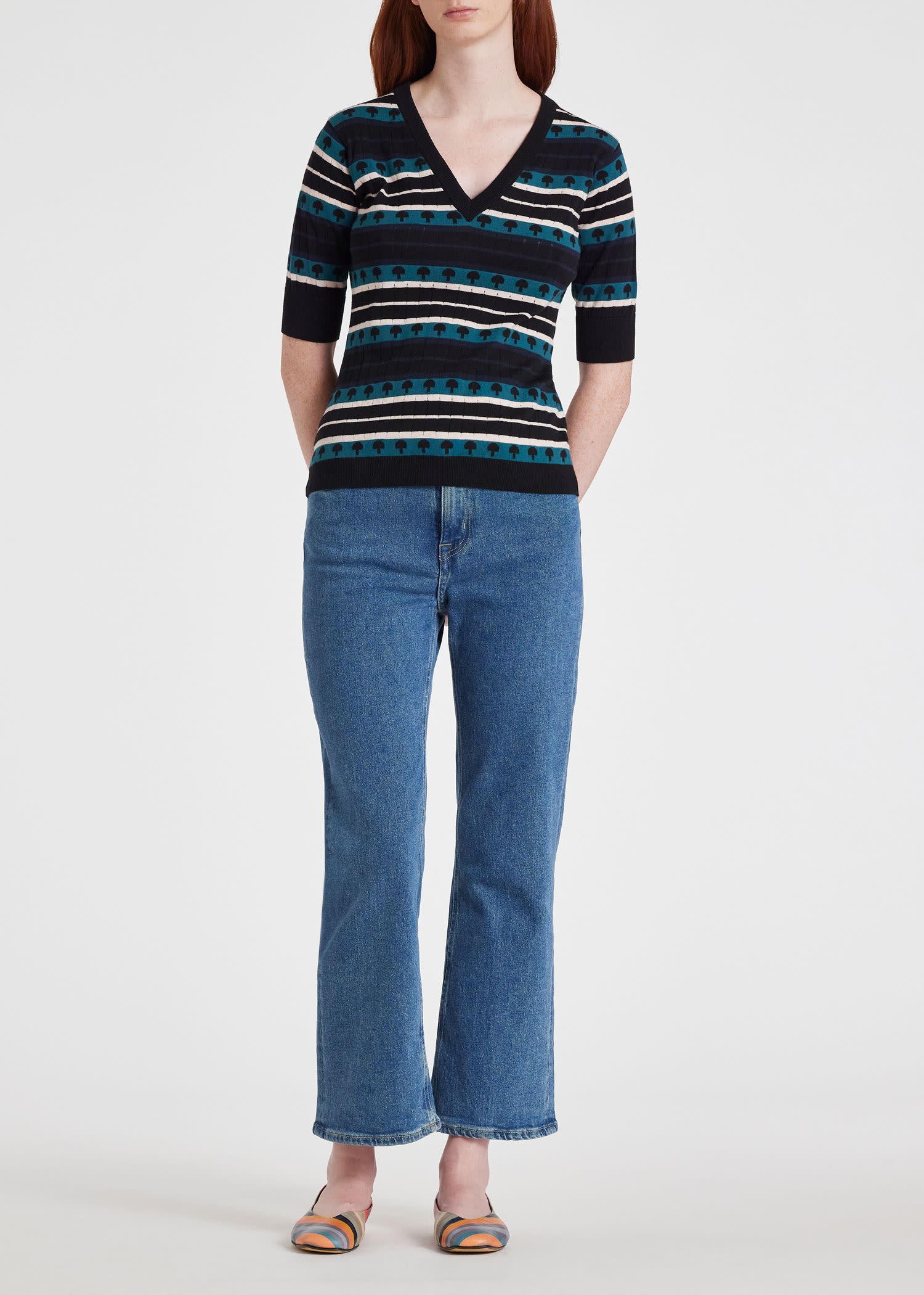 Mushroom Stripe Knit Top - 6