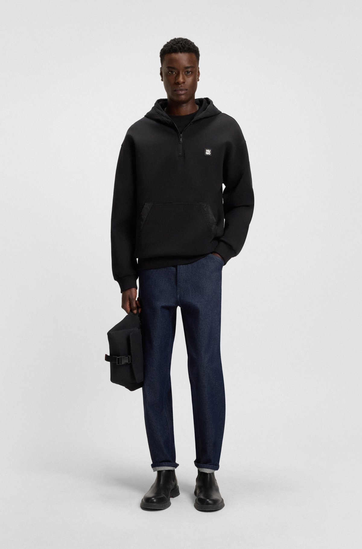 ZIP-NECK HOODIE WITH CONTRAST TRIMS - 4
