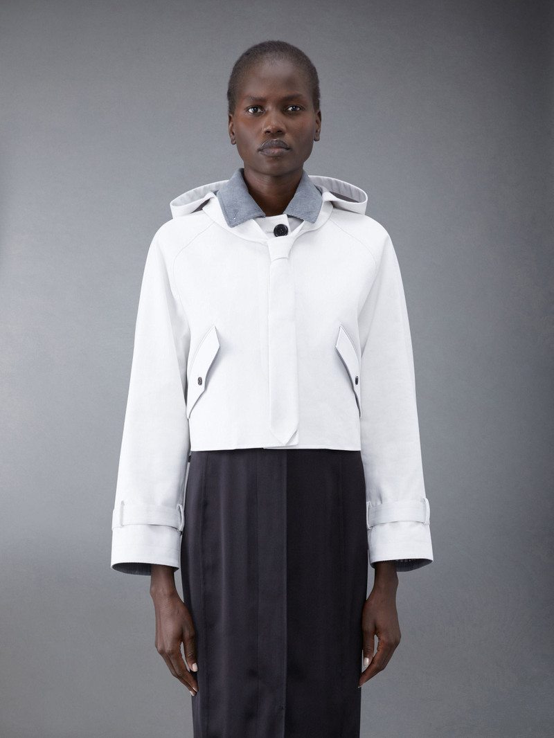 Mackintosh Removable Tie Hood Cropped Car Coat 1