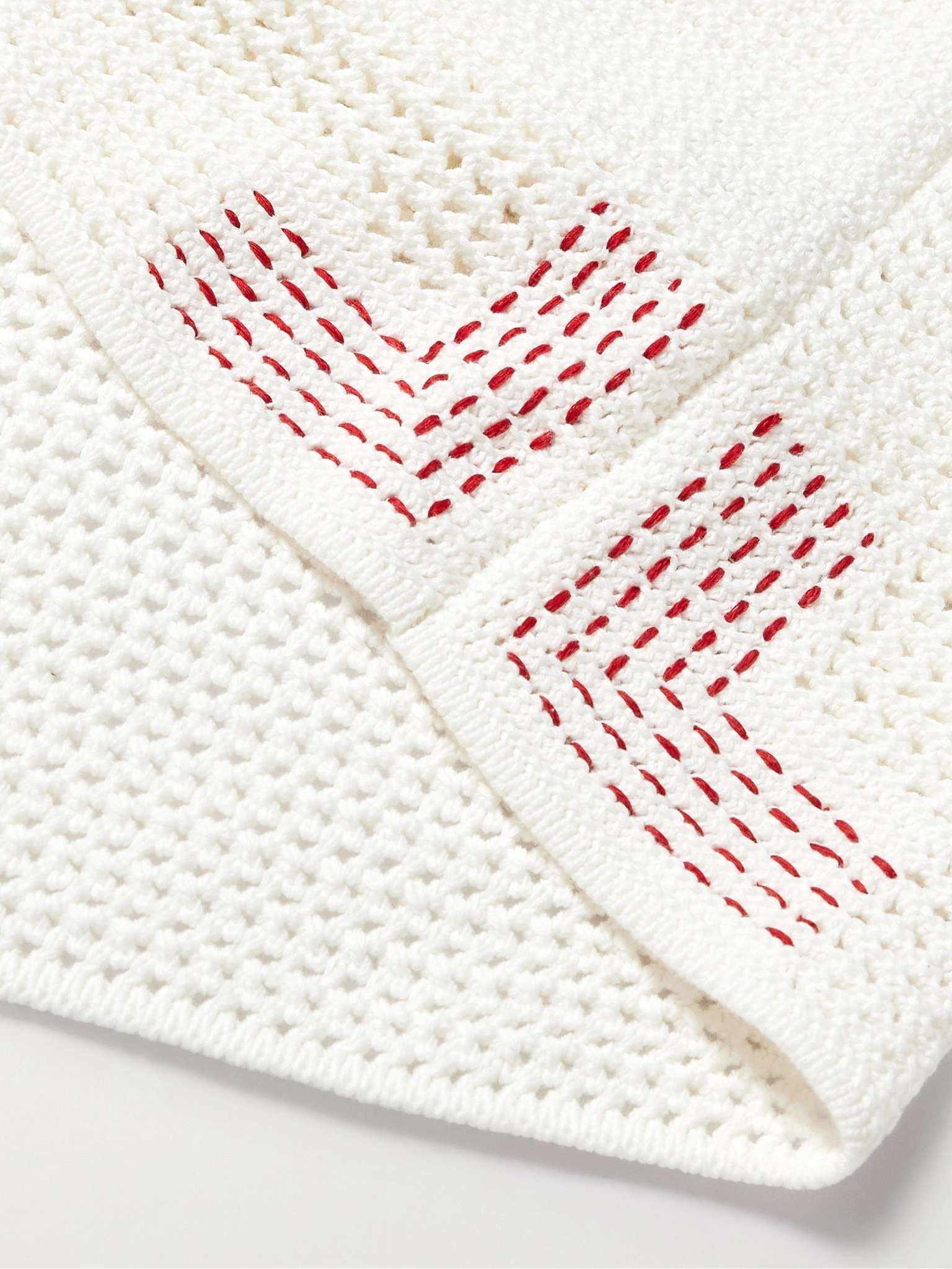 Batten Crocheted Cotton Polo Shirt - 4
