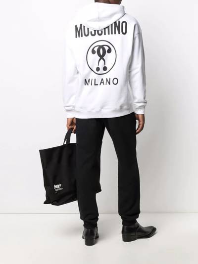 Moschino Double Question Mark logo-print hoodie outlook