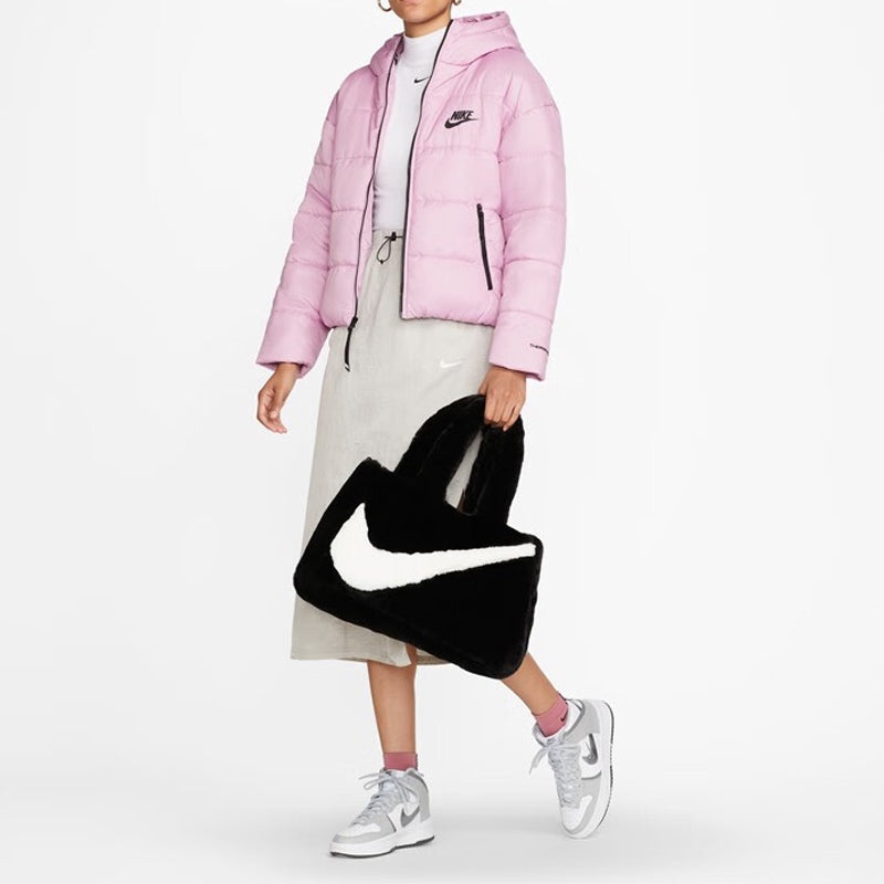 Nike NSW Faux Fur Tote Bag 'Black White' DQ5804-010 - 6