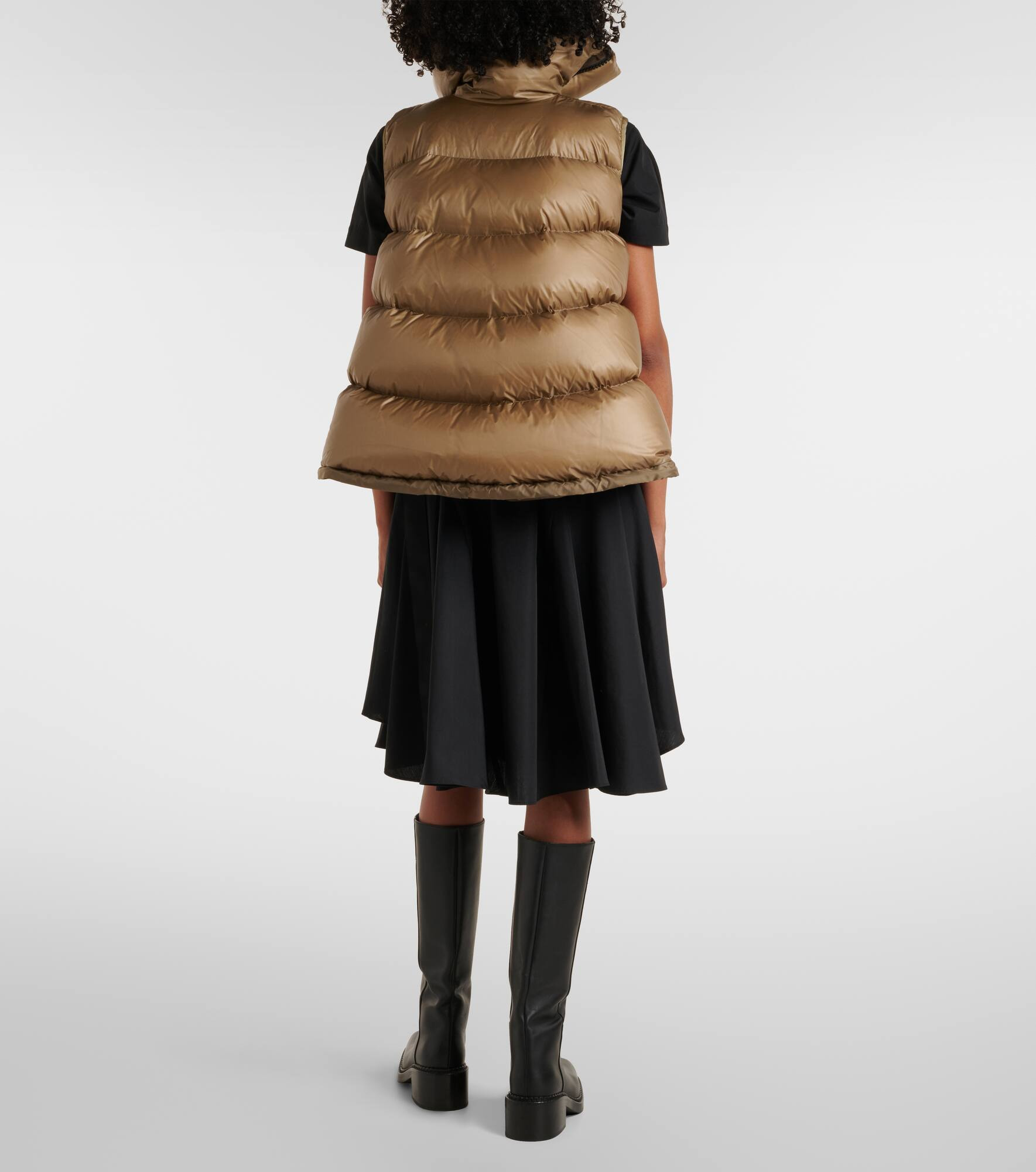 Asymmetric quilted down vest - 3