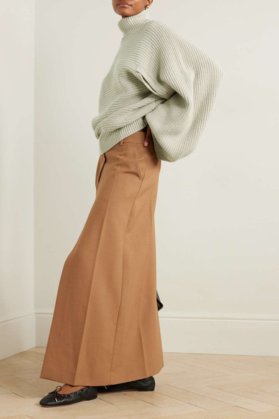 Stella McCartney + NET SUSTAIN cape-effect ribbed recycled cashmere and wool-blend turtleneck sweater outlook