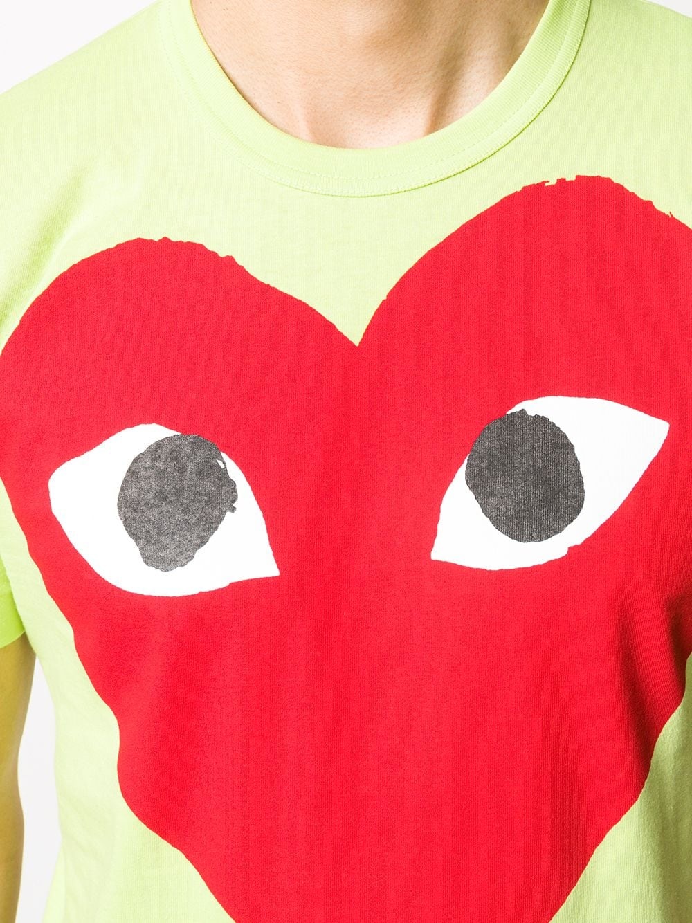 heart print round neck T-shirt - 5