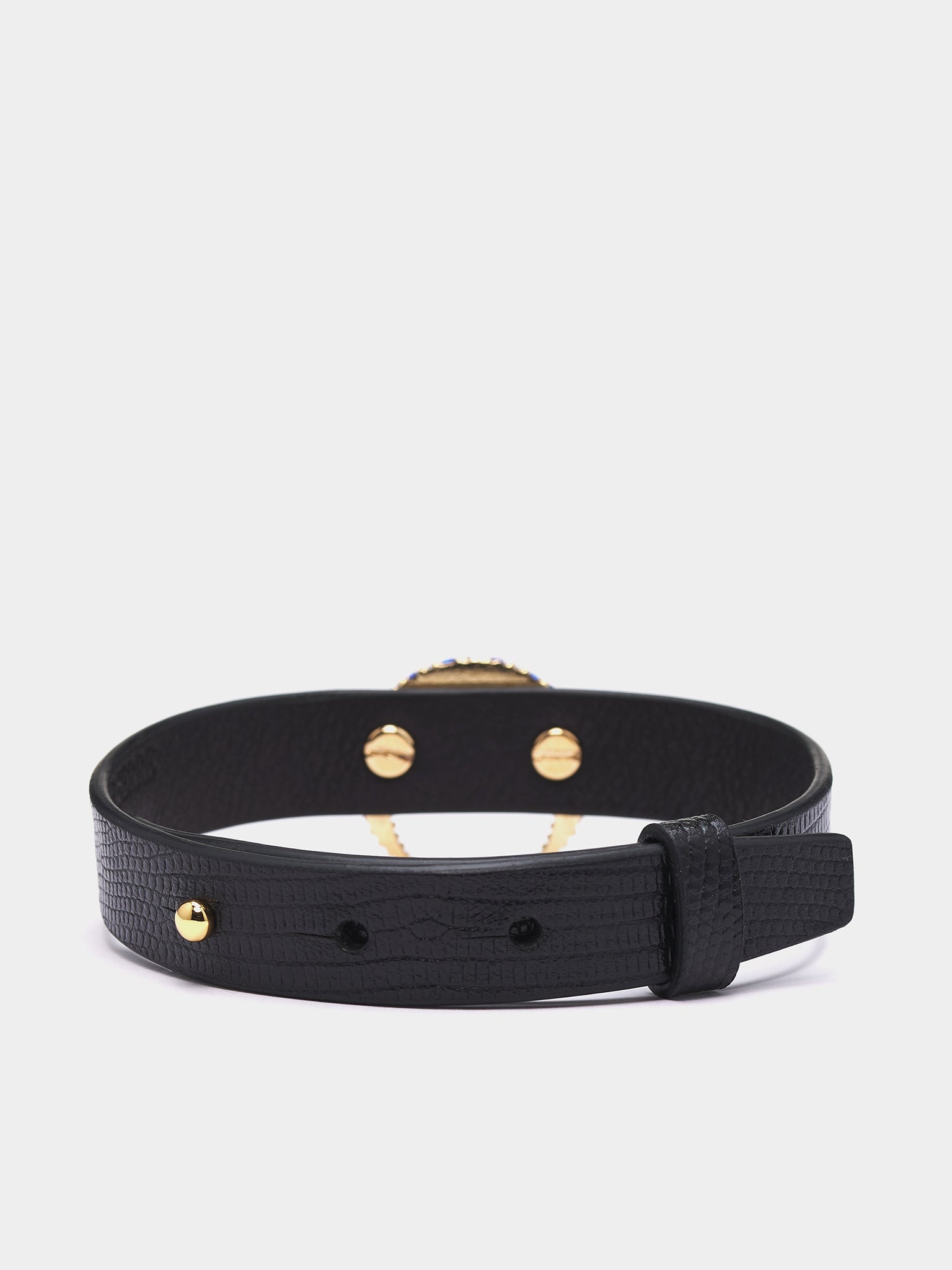 Lizard Embossed Moon Charm Choker - 2