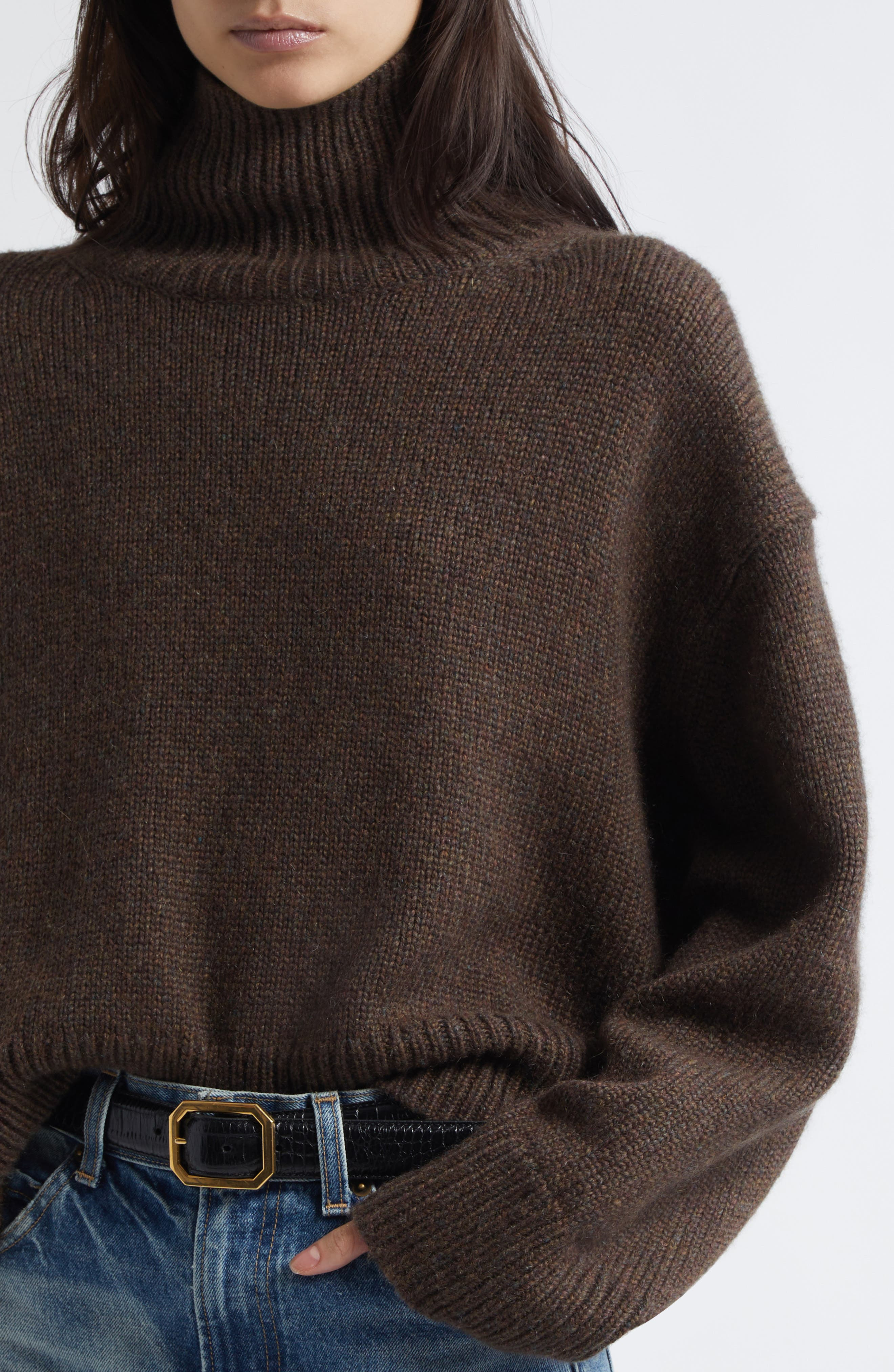 Nili Lotan Tabitha Cashmere Turtleneck in Redwood Melange at Nordstrom - 5