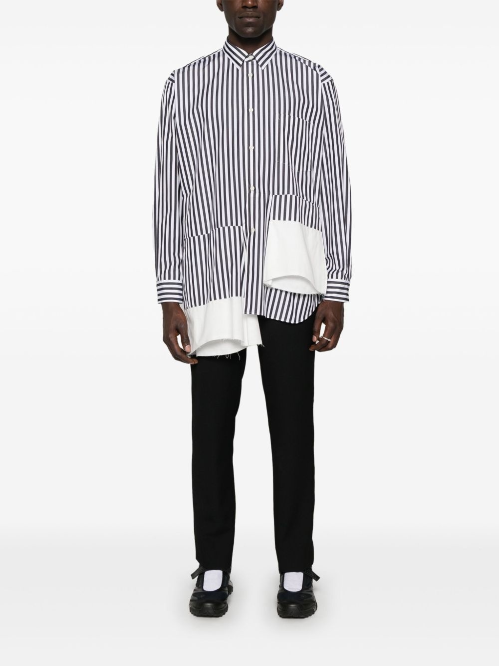 asymmetric striped shirt - 2