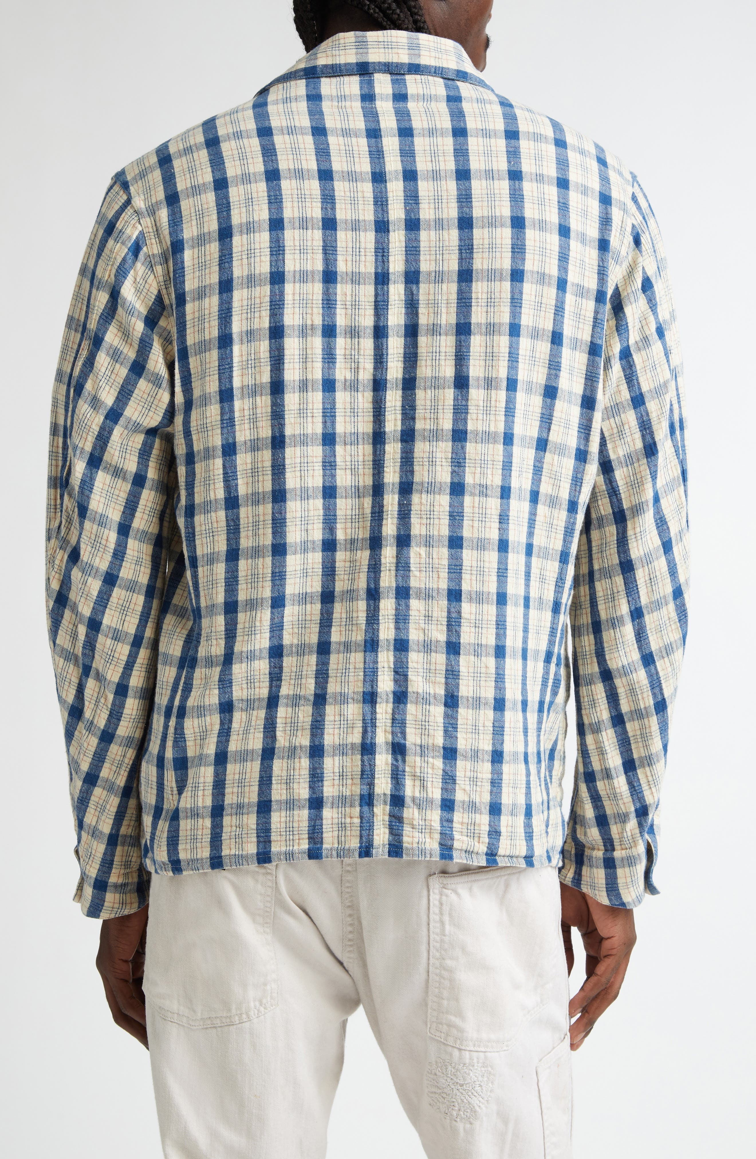 Double RL Indio Plaid Twill Shirt Jacket in Rl-749 Indigo Plaid Multi at Nordstrom - 3