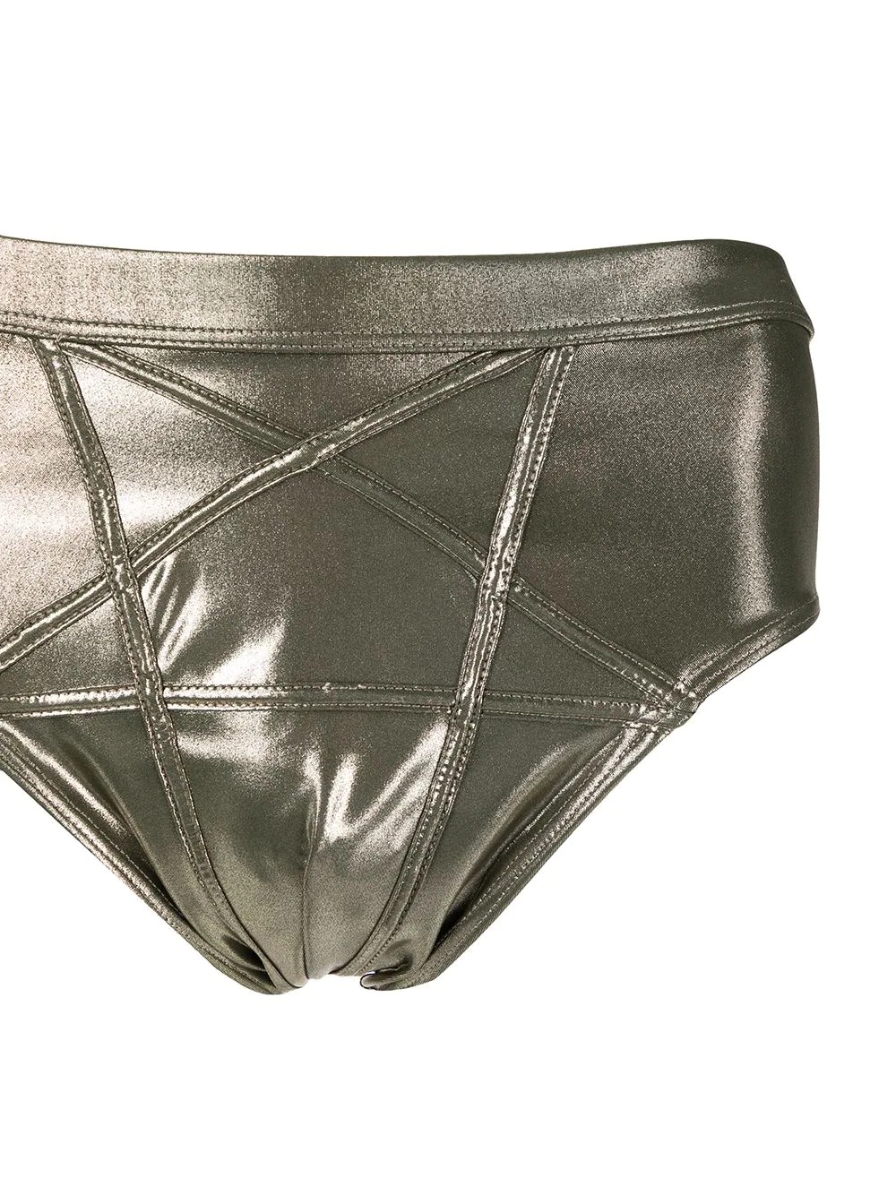 metallic-effect swim trunks - 3