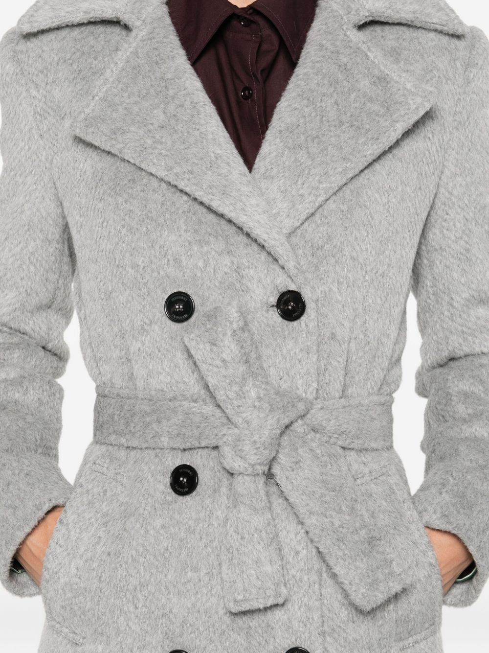 double-breasted belted coat - 5