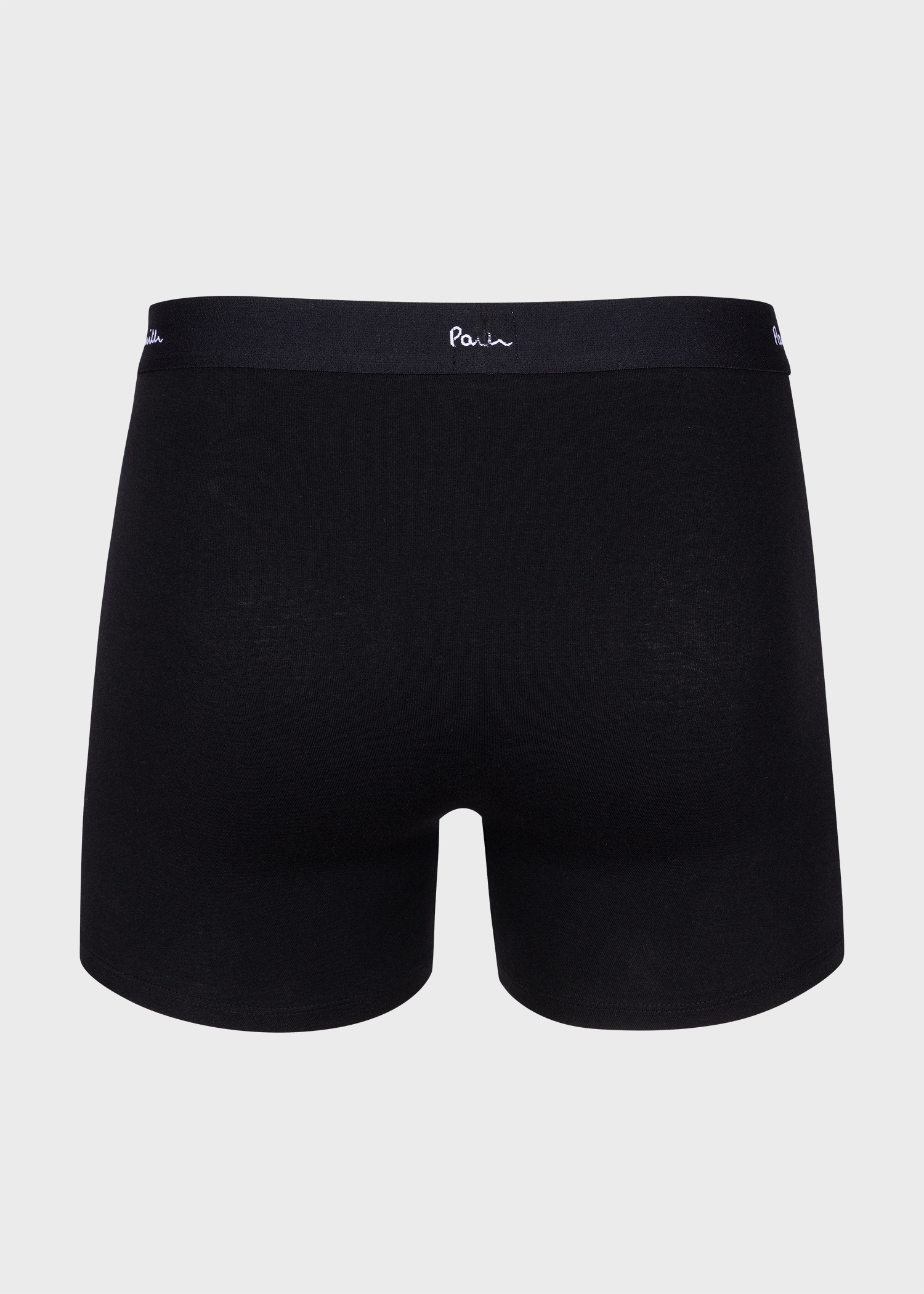 Black Long Plain Boxer Briefs Three Pack - 3