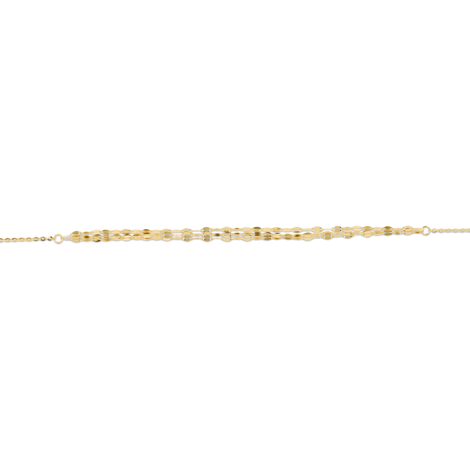 Gold Sparkle Triple Chain Choker Necklace - 3