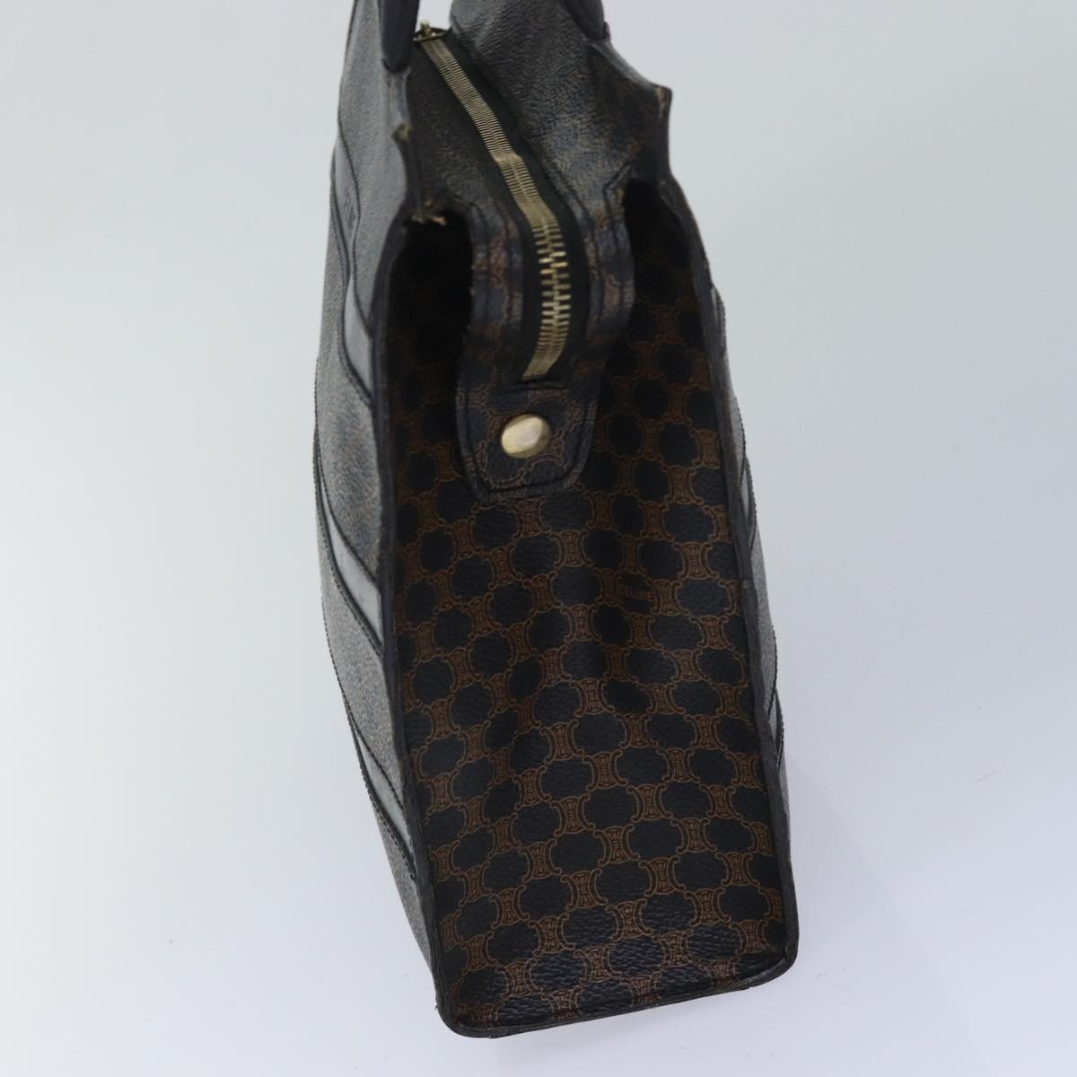CELINE Macadam Canvas Hand Bag Pvc Leather Black - 4