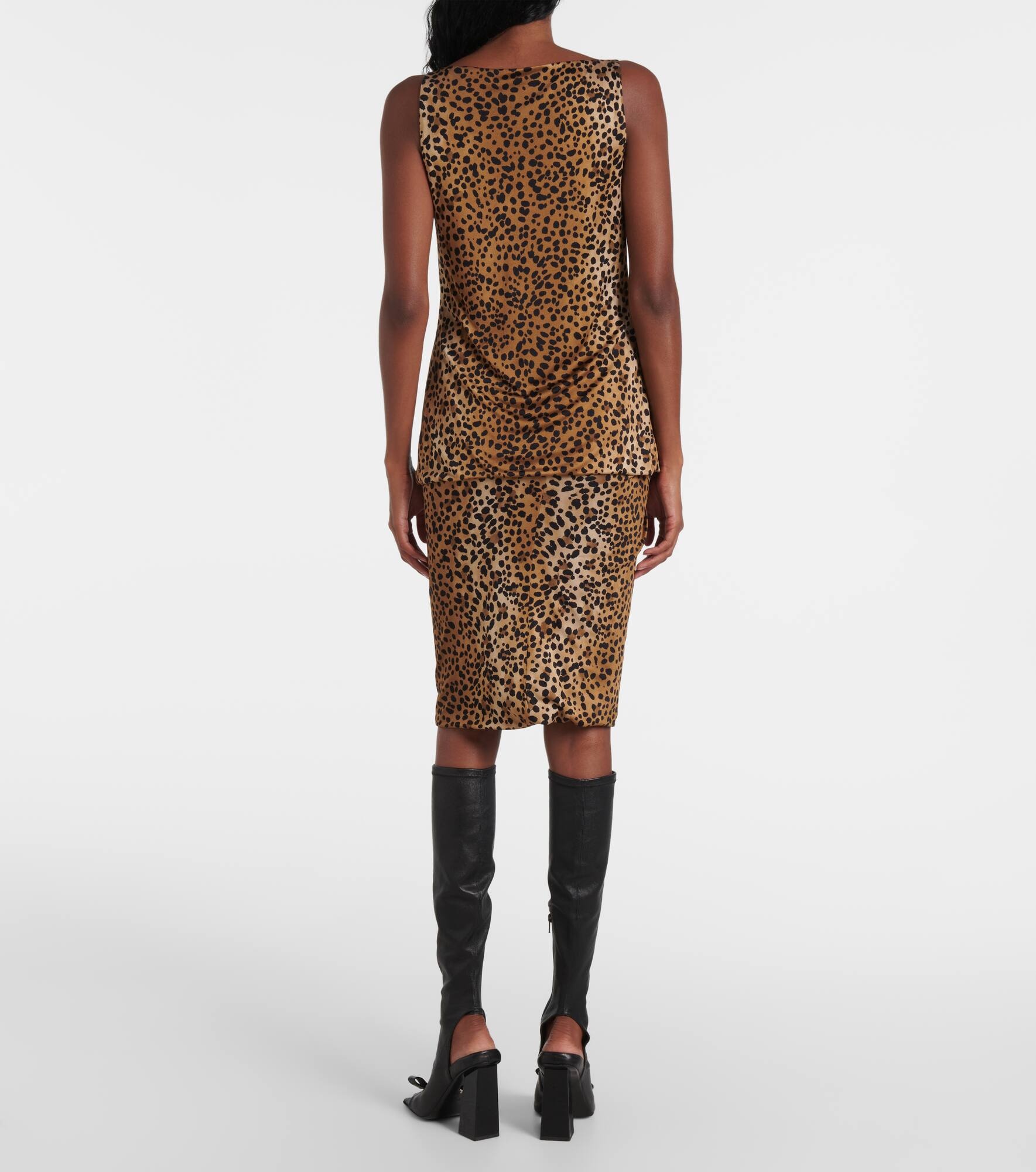 Medusa '95 leopard-print draped top - 3