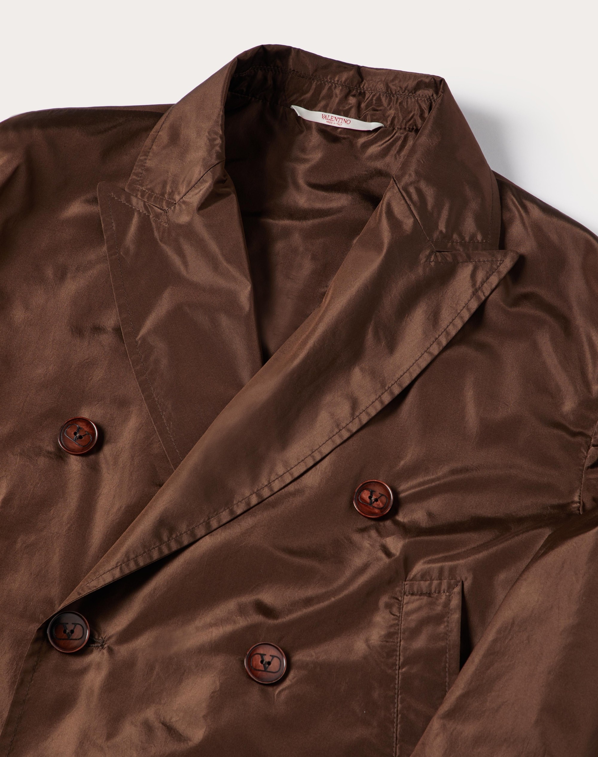 WASHED SILK DOUBLE BREASTED COAT - 3