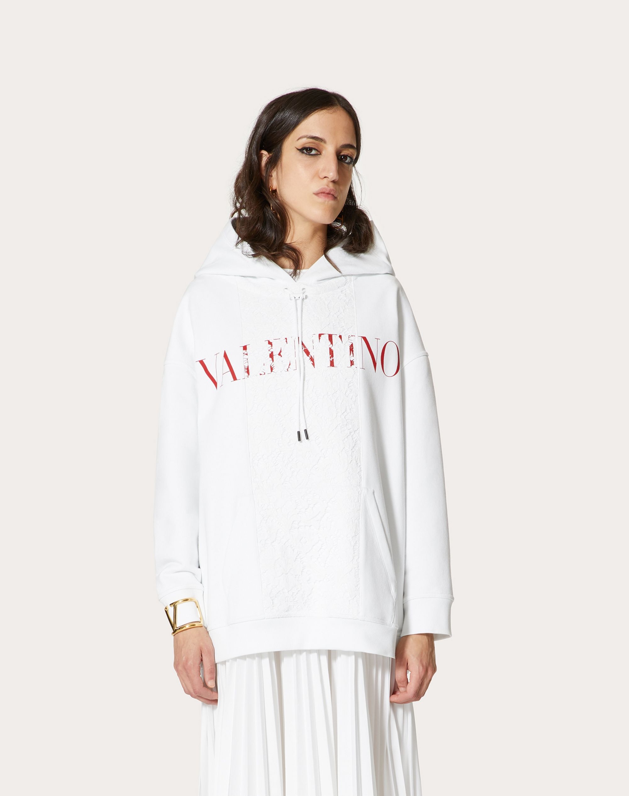 JERSEY AND HEAVY LACE SWEATSHIRT - 3