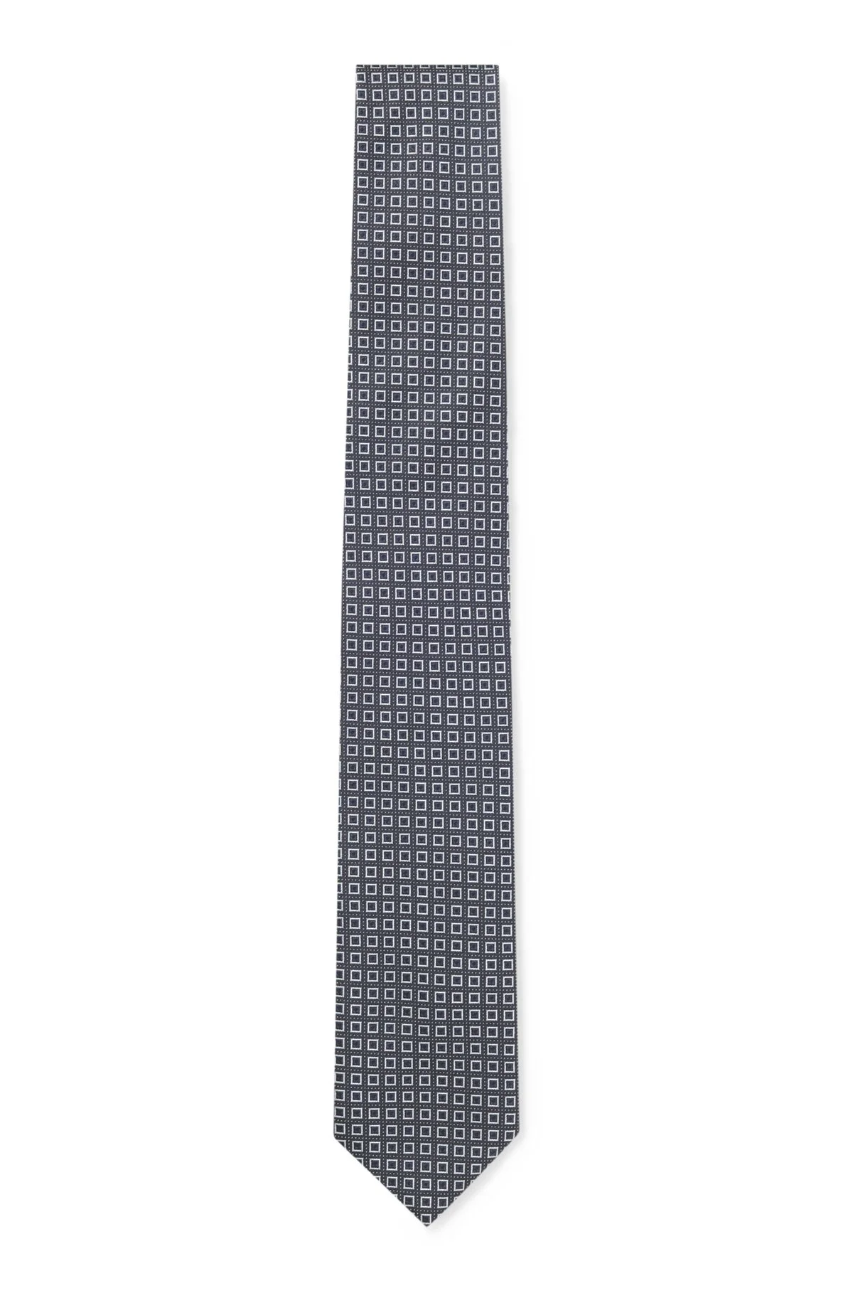 SILK-BLEND TIE WITH MICRO-PATTERN JACQUARD - 1