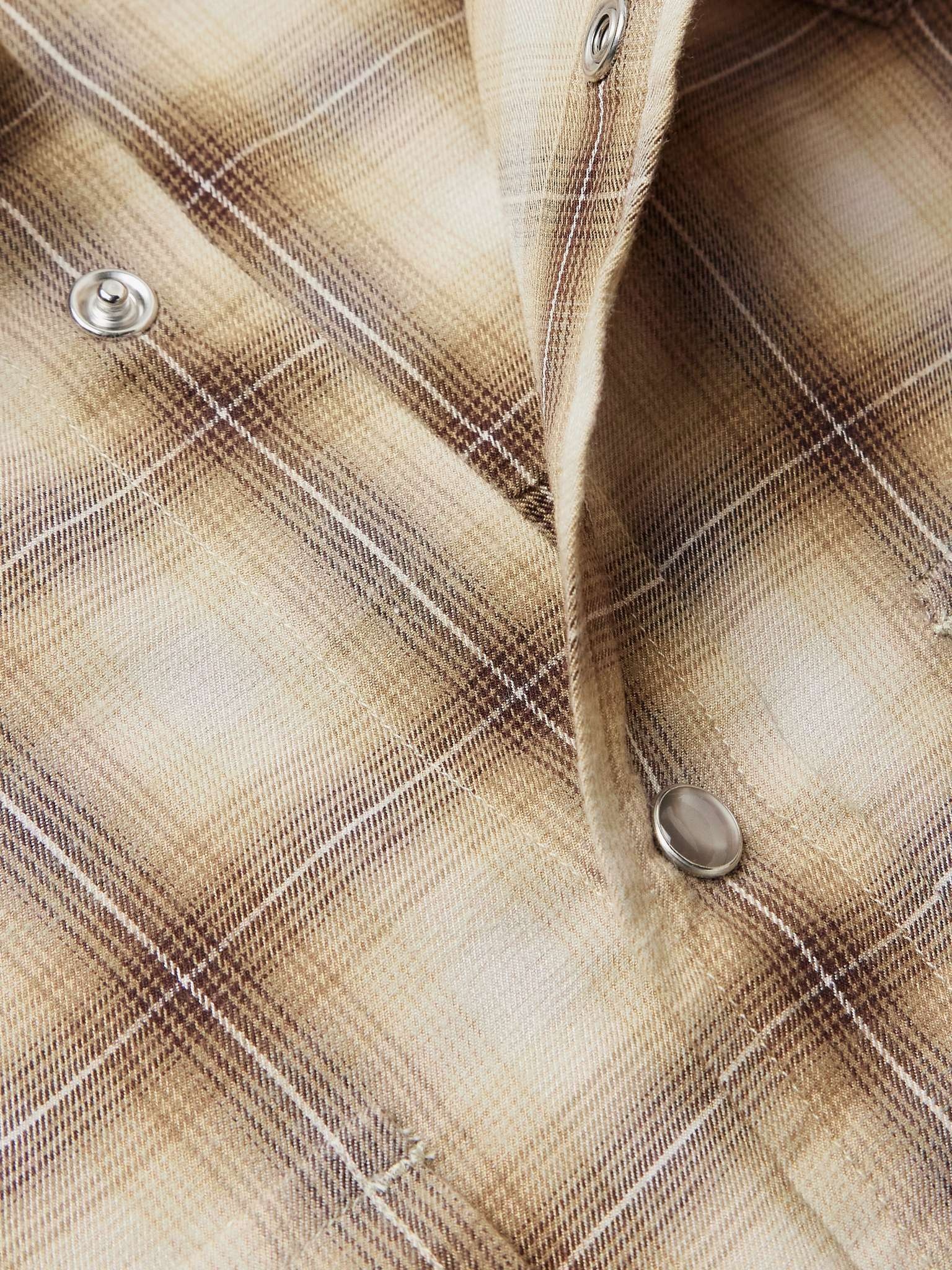 Checked Cotton-Blend Western Shirt - 5