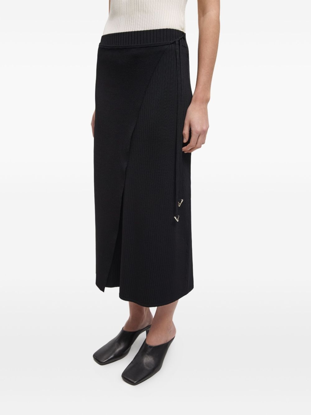 double-layer A-line mid skirt - 4
