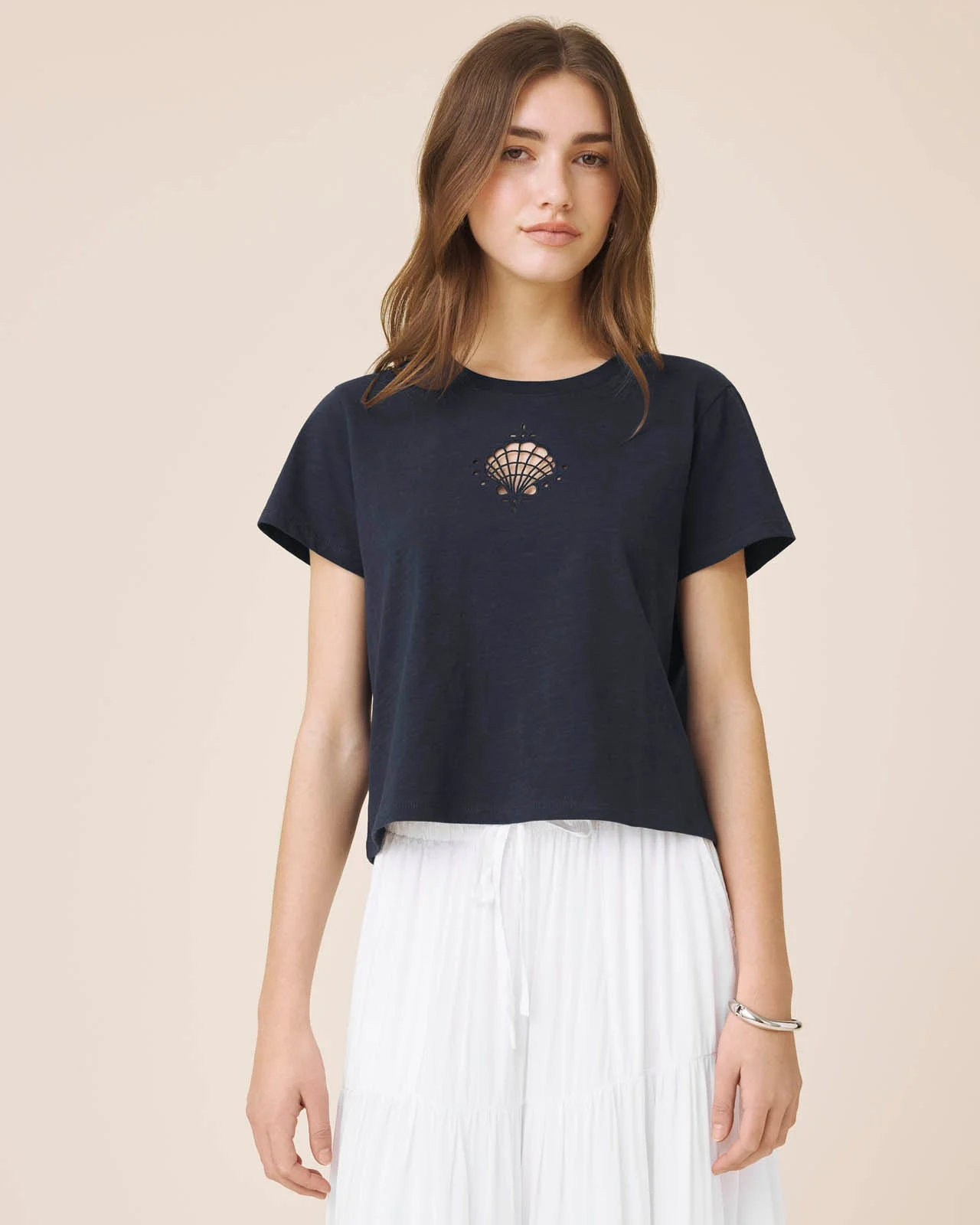 Seashell Embroidered Tee - 1