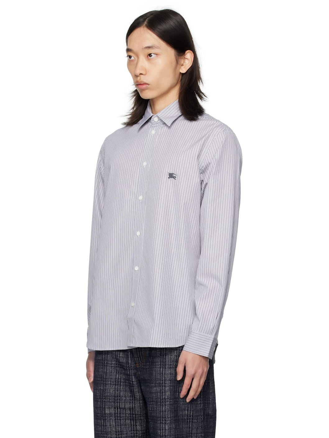 Black & White Striped Cotton Shirt - 4