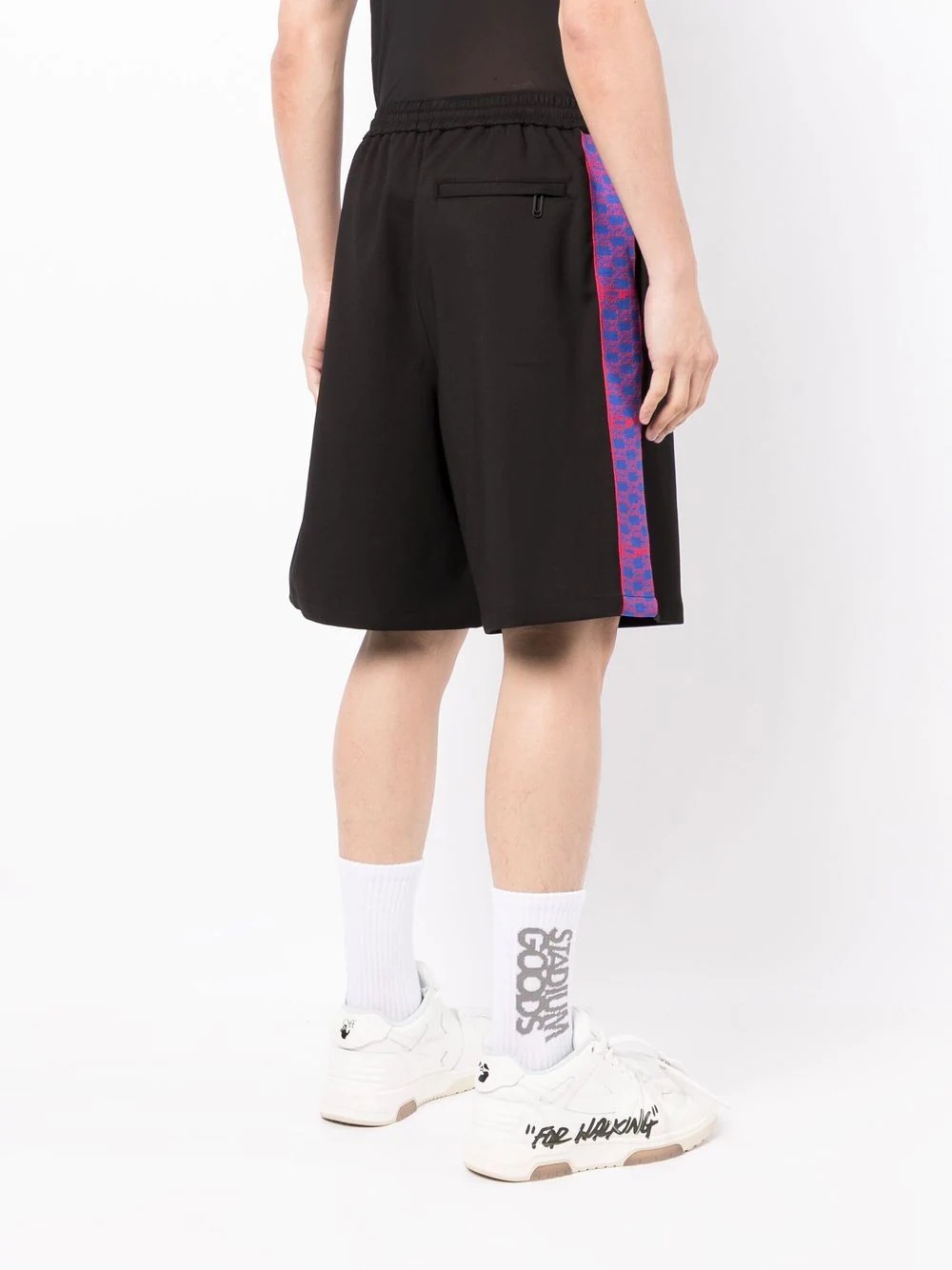 monogram band track shorts - 4