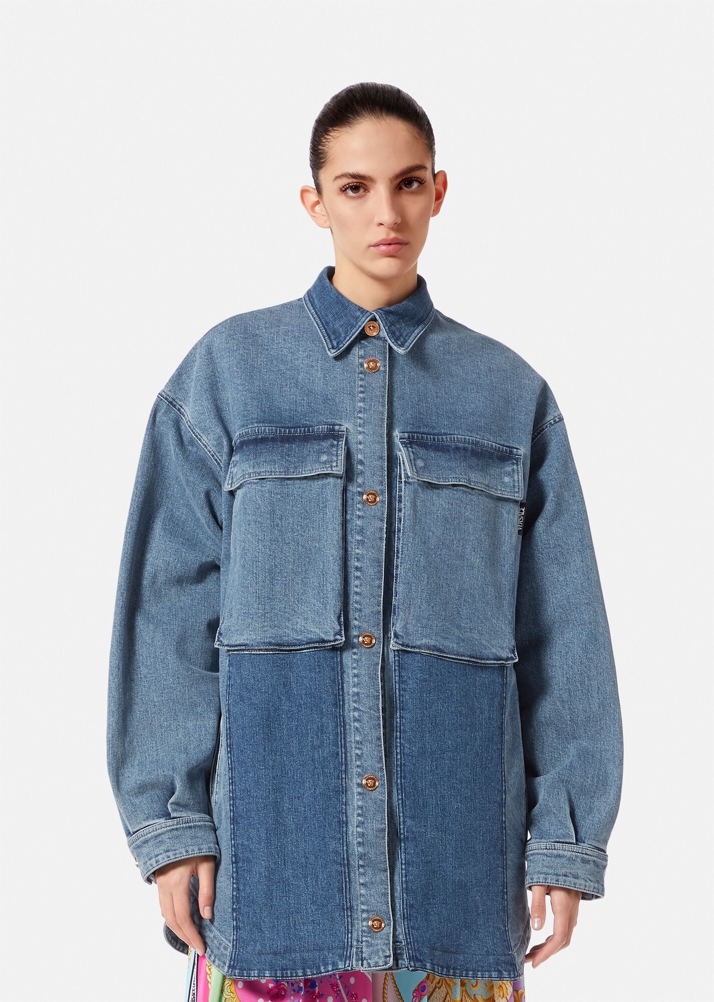 Denim Patchwork Overshirt - 3