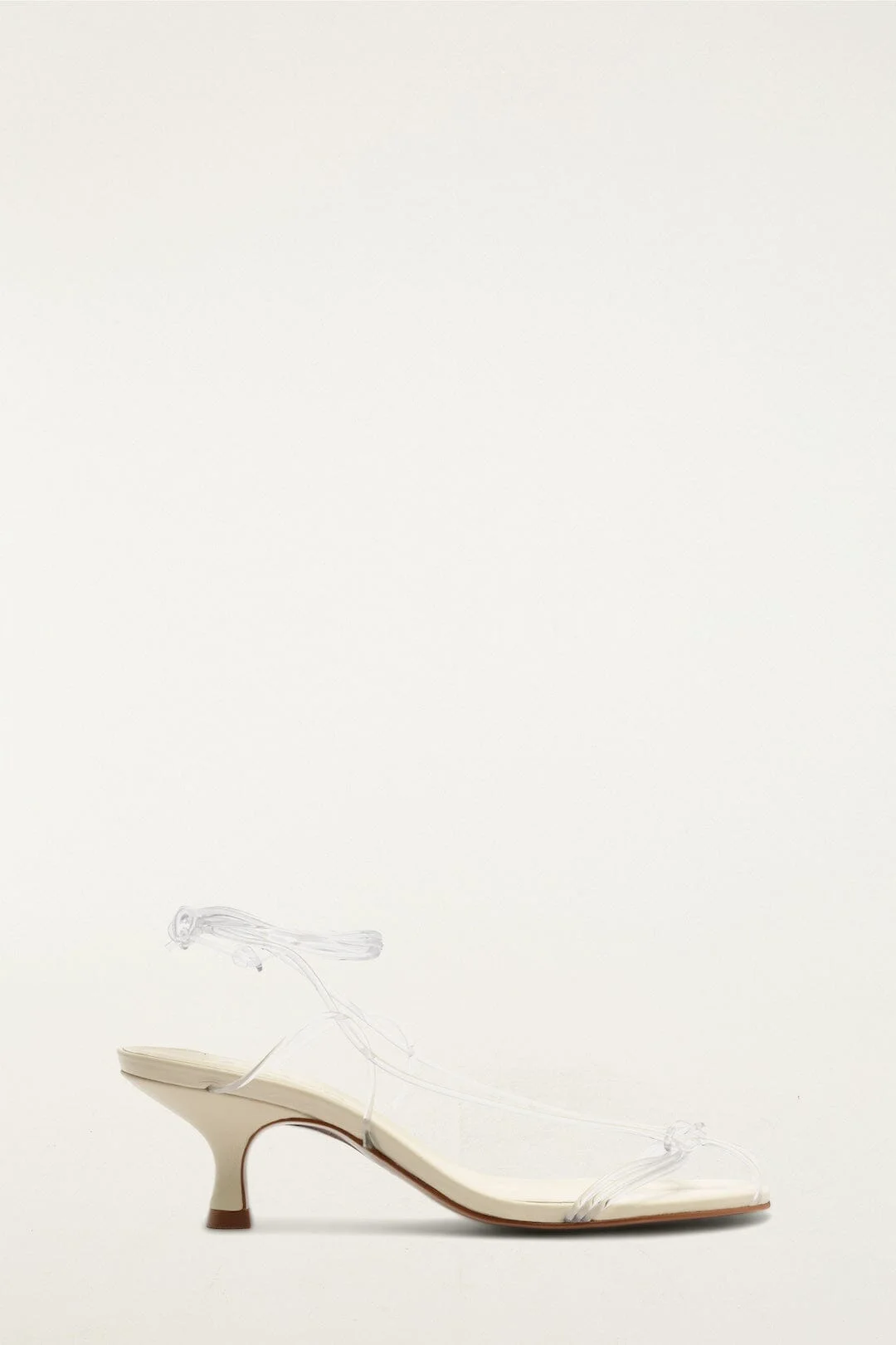 White Spaghetti Jelly Kitten Heeled Sandal - 1