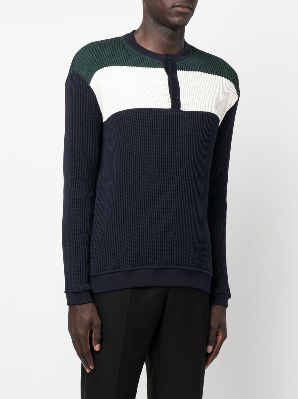 ribbed-knit polo jumper - 3