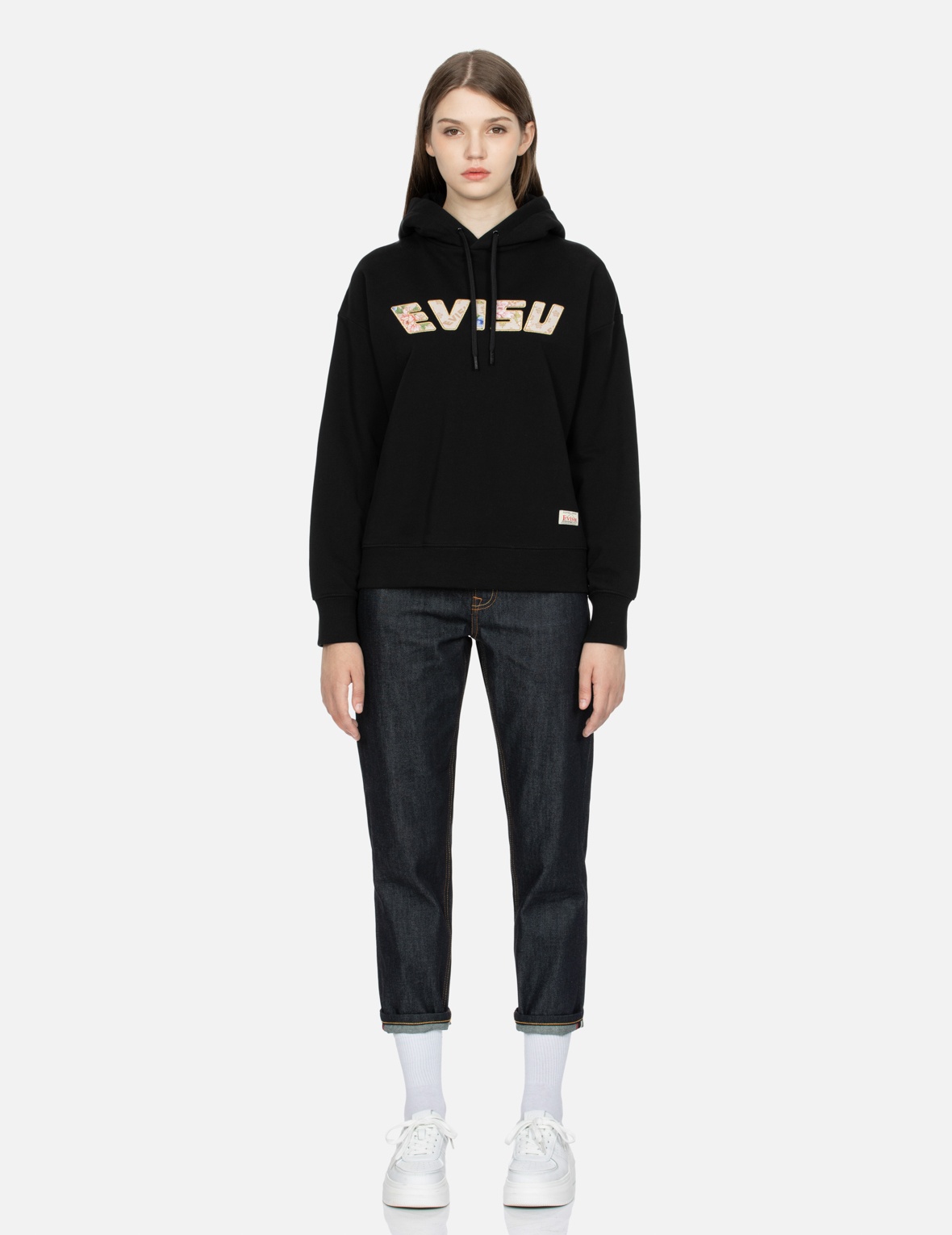 KAMON AND FLORAL-PATTERN LOGO APPLIQUÉ CROPPED HOODIE - 5