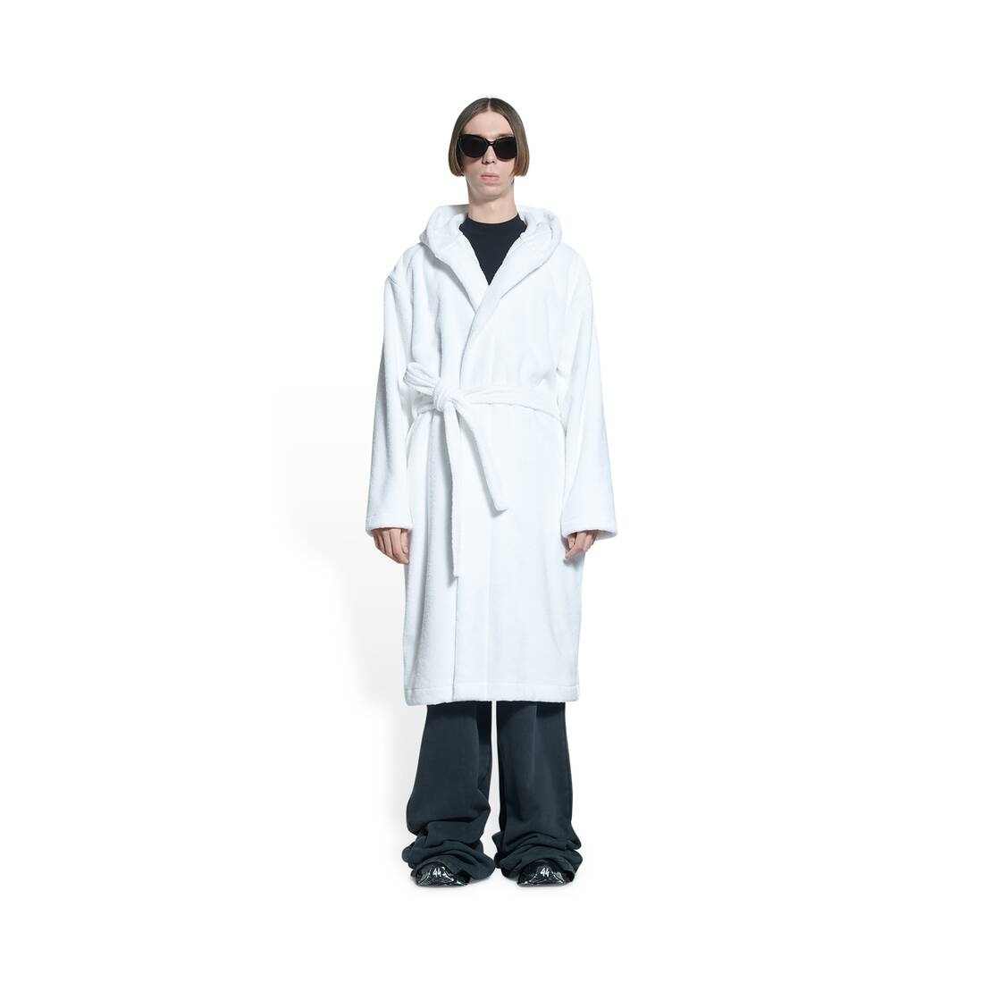 Men's Cities Saint Tropez Hooded Bathrobe in White - 1