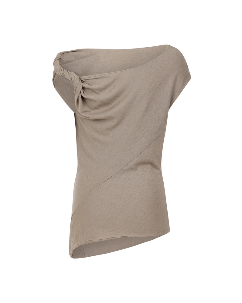 entire studios JERSEY TWIST TOP BEIGE outlook