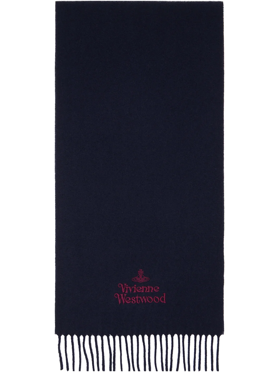 Navy Embroidered Scarf - 1