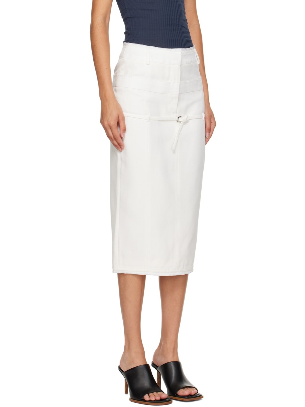White Le Chouchou 'La Jupe Caraco' Midi Skirt - 2