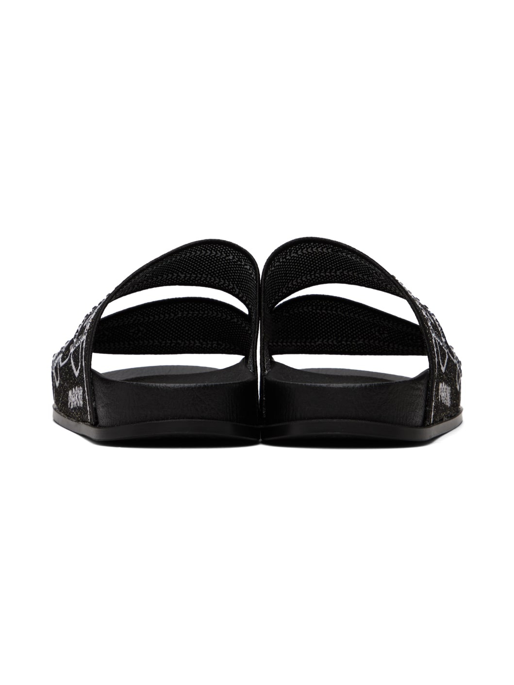 Black Jacquard Sandals - 2