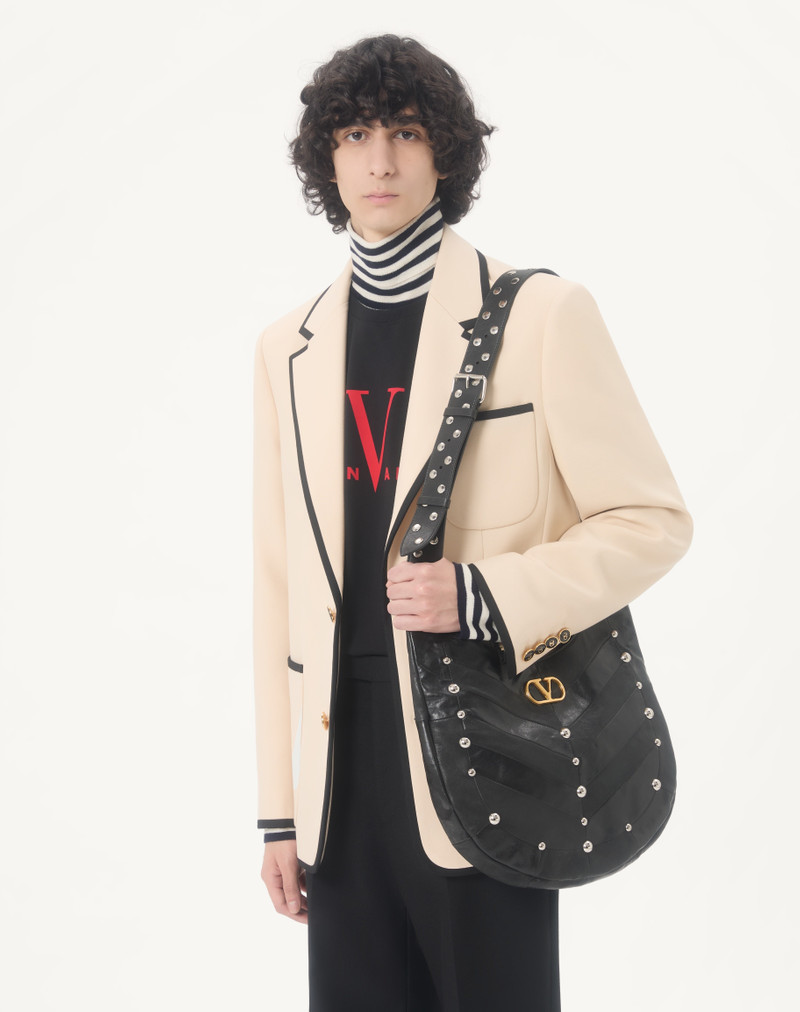 VALENTINO HIGH-NECK WOOL SWEATER WITH VLOGO PATCH 3