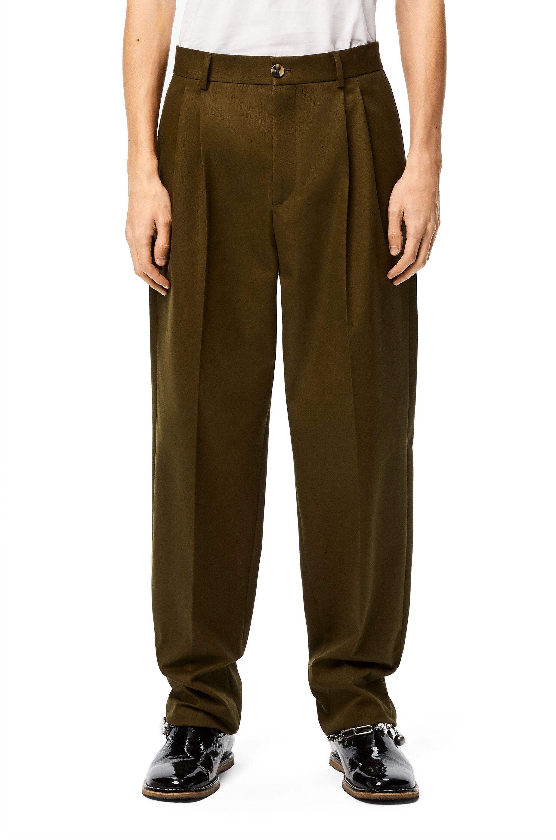 Pleated chino trousers in cotton - 3