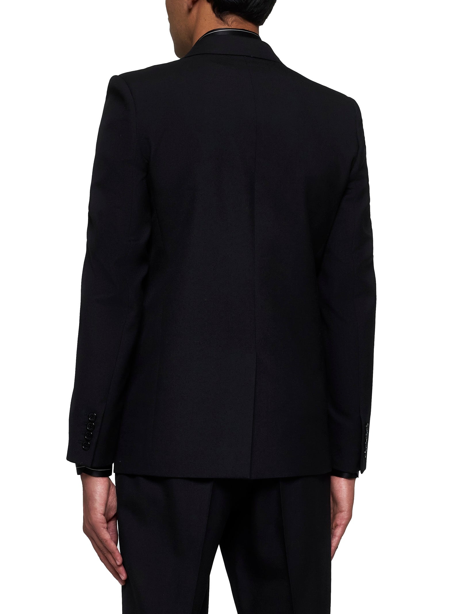 Saint Laurent Men Double-Breasted Wool Blazer - 4