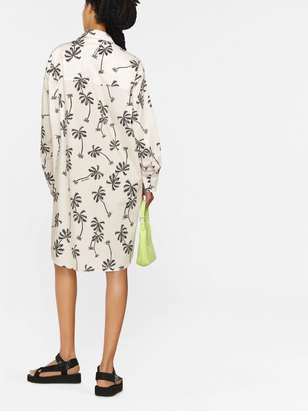 graphic-print cotton shirt dress - 4
