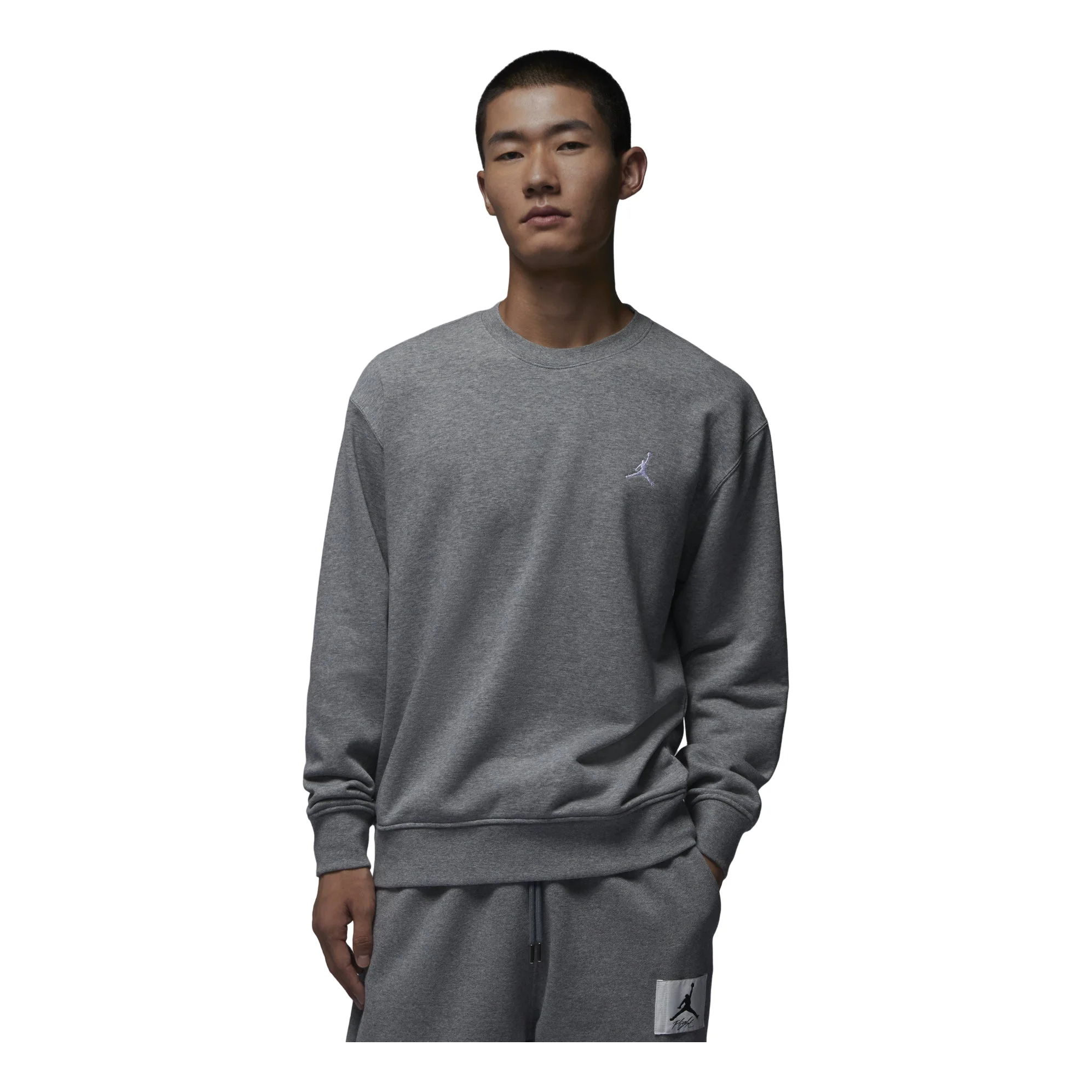 Air Jordan Essentials Loopback Fleece Crew-Neck Sweatshirt 'Grey' FQ1865-091 - 1