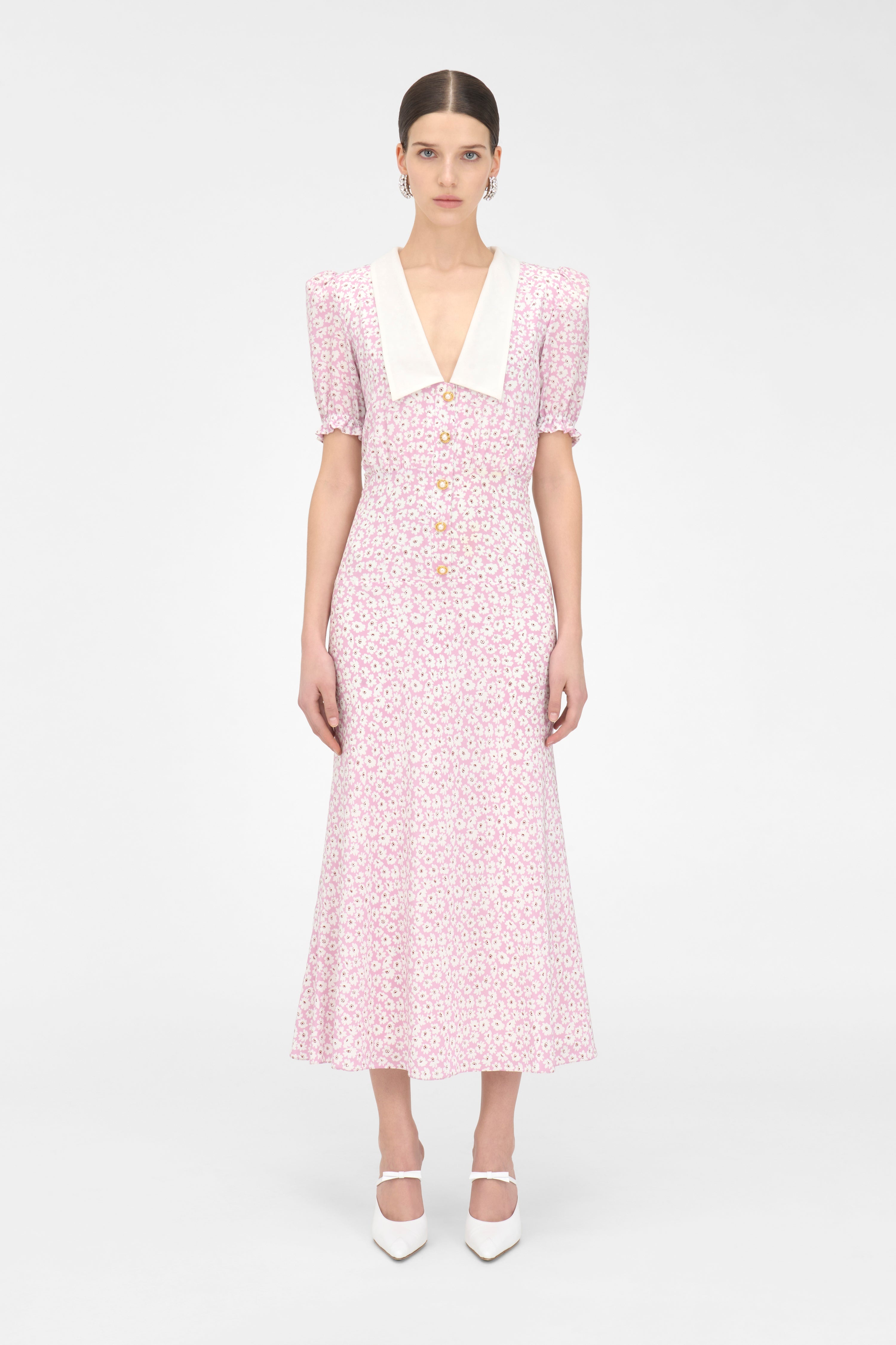 SMALL FLOWER DRESS WITH COLLAR - 3