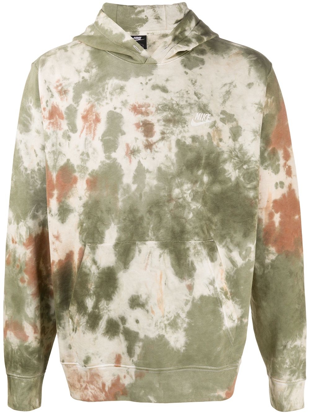 tie-dye print pouch pocket hoodie - 1