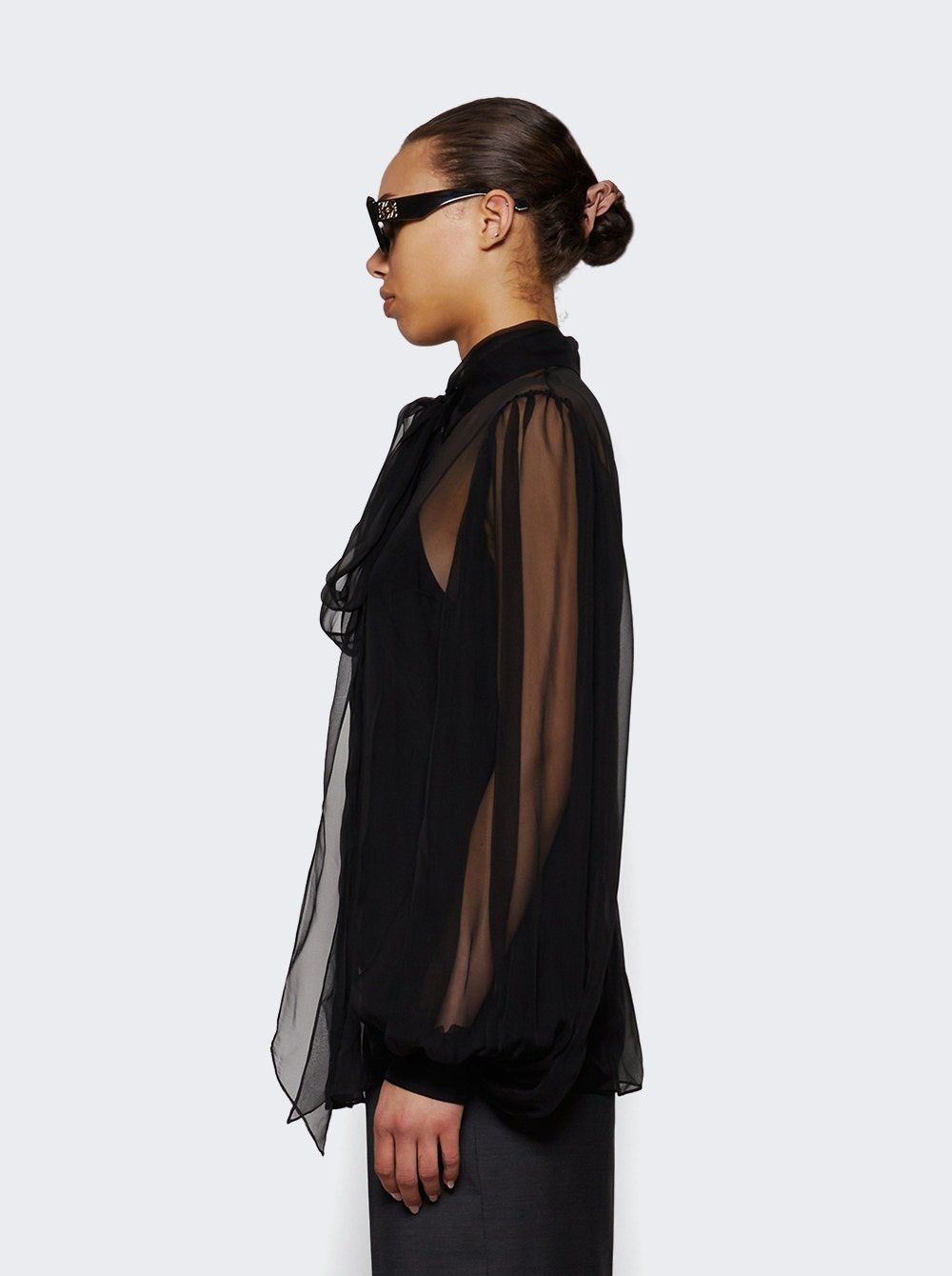 Chiffon Shirt Black - 3