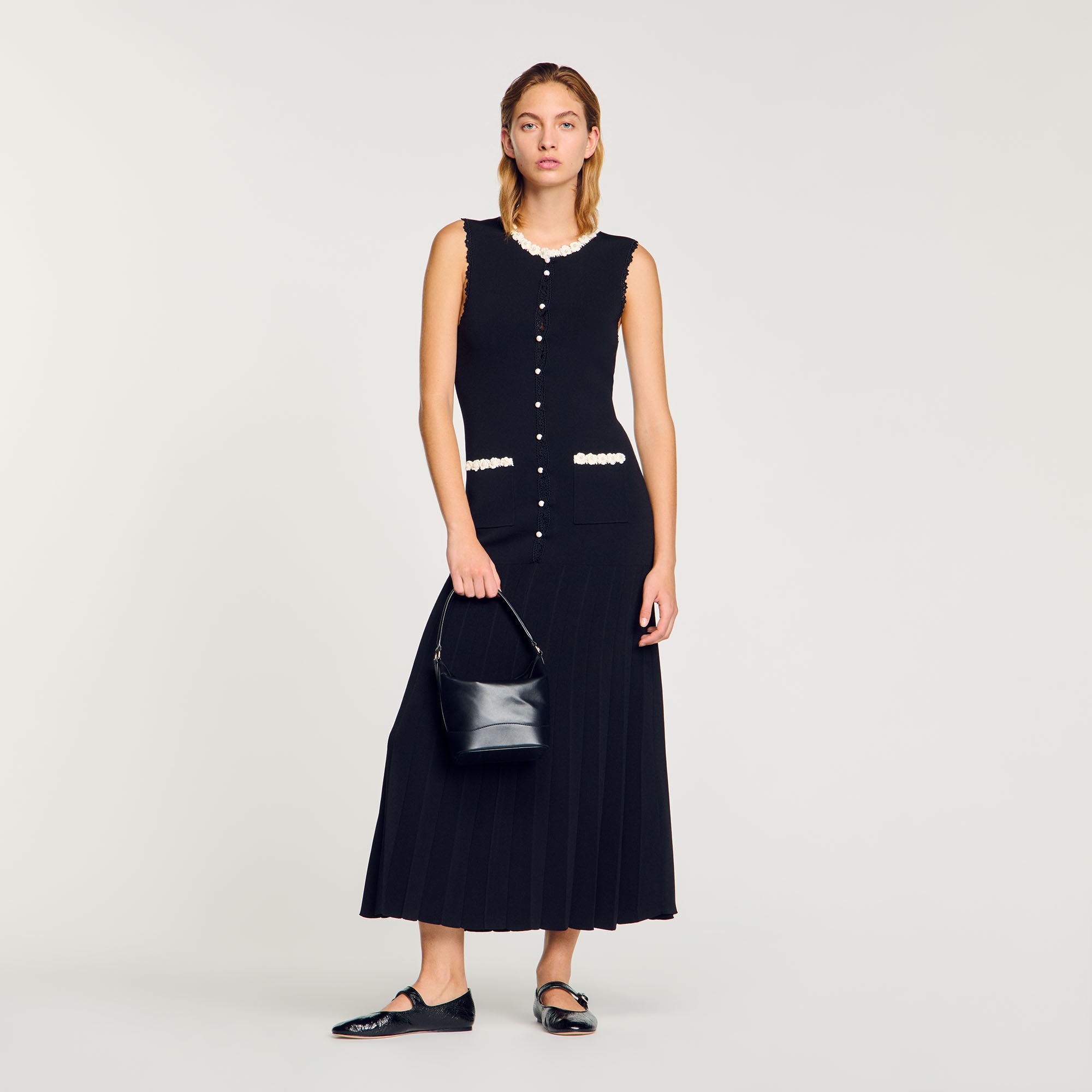 MAXI DRESS WITH CROCHET DETAILING - 1