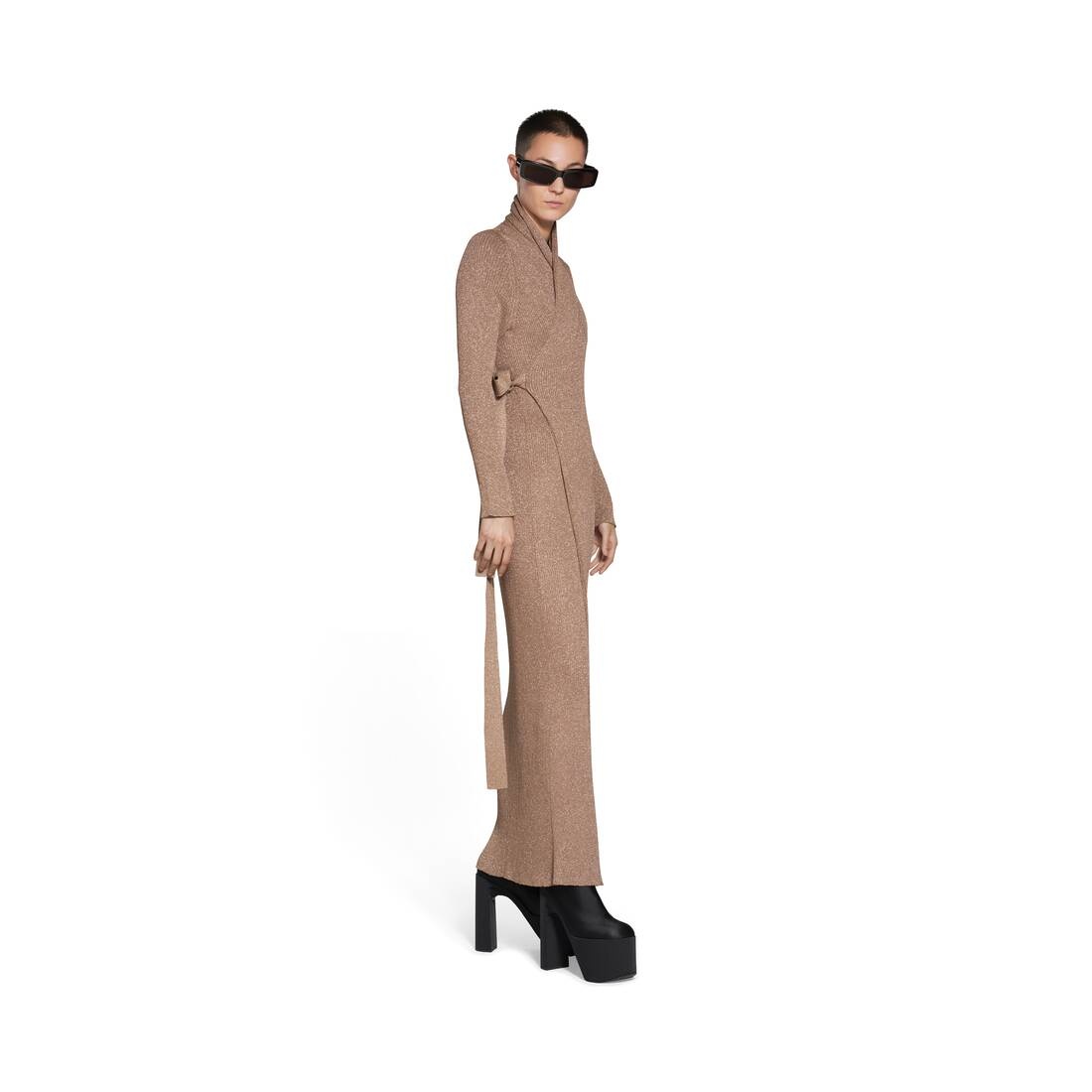 Women's Wrap Maxi Dress in Gold - 2