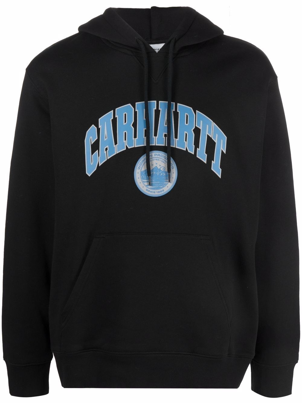 logo-print cotton hoodie - 1